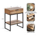 Side Table Natural Black 18x13x24 2