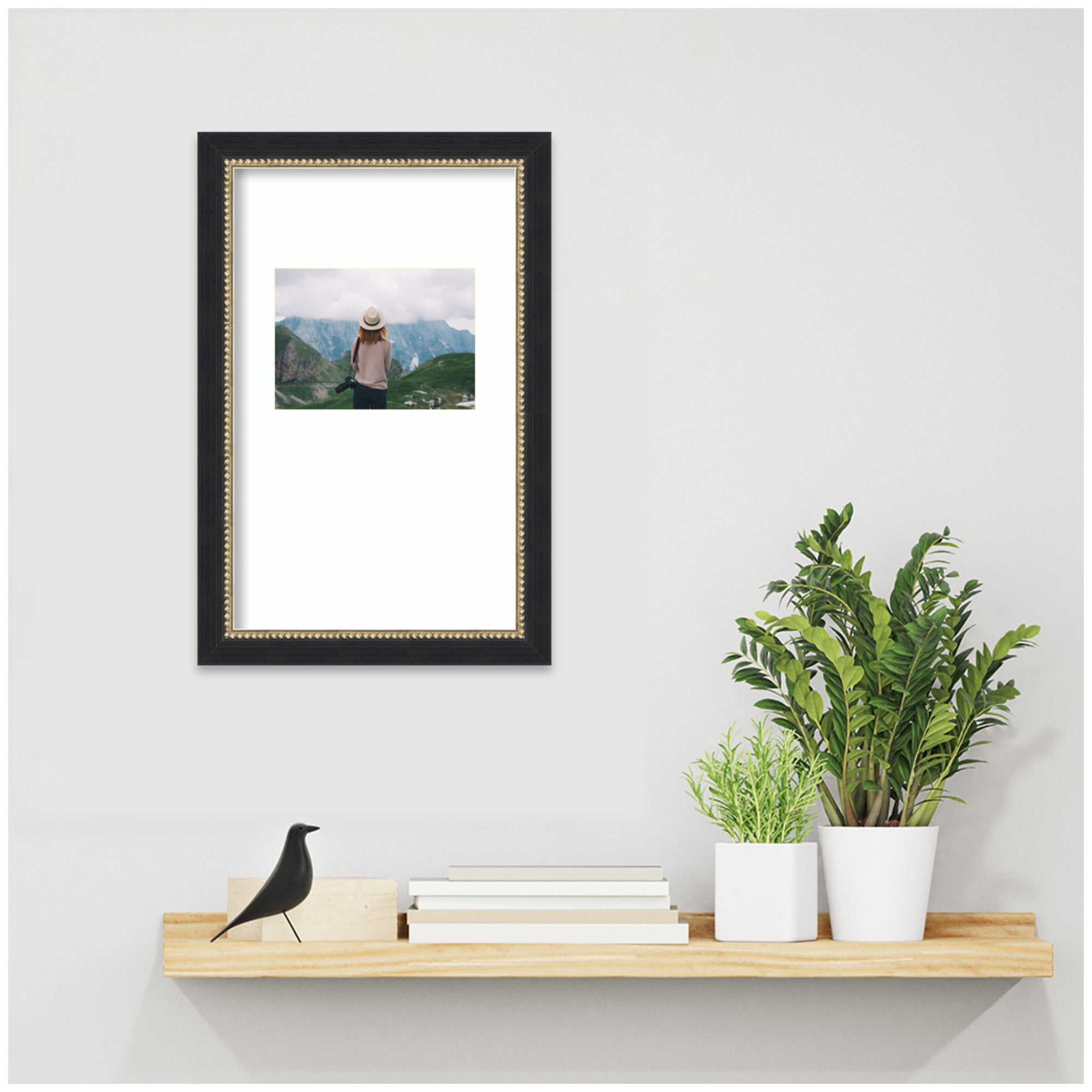 Wall Frame Belmont Black 10x16 matted to 5x7 5
