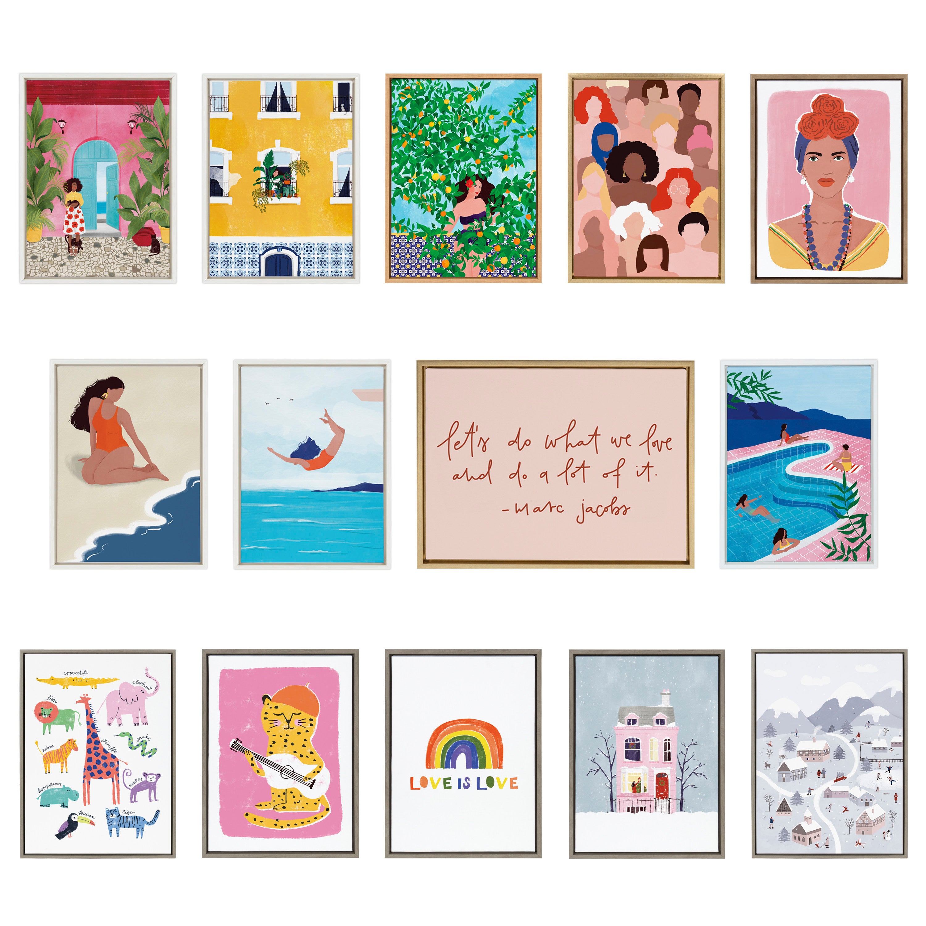 Sylvie Do What We Love Framed Canvas by Maja Tomljanovic