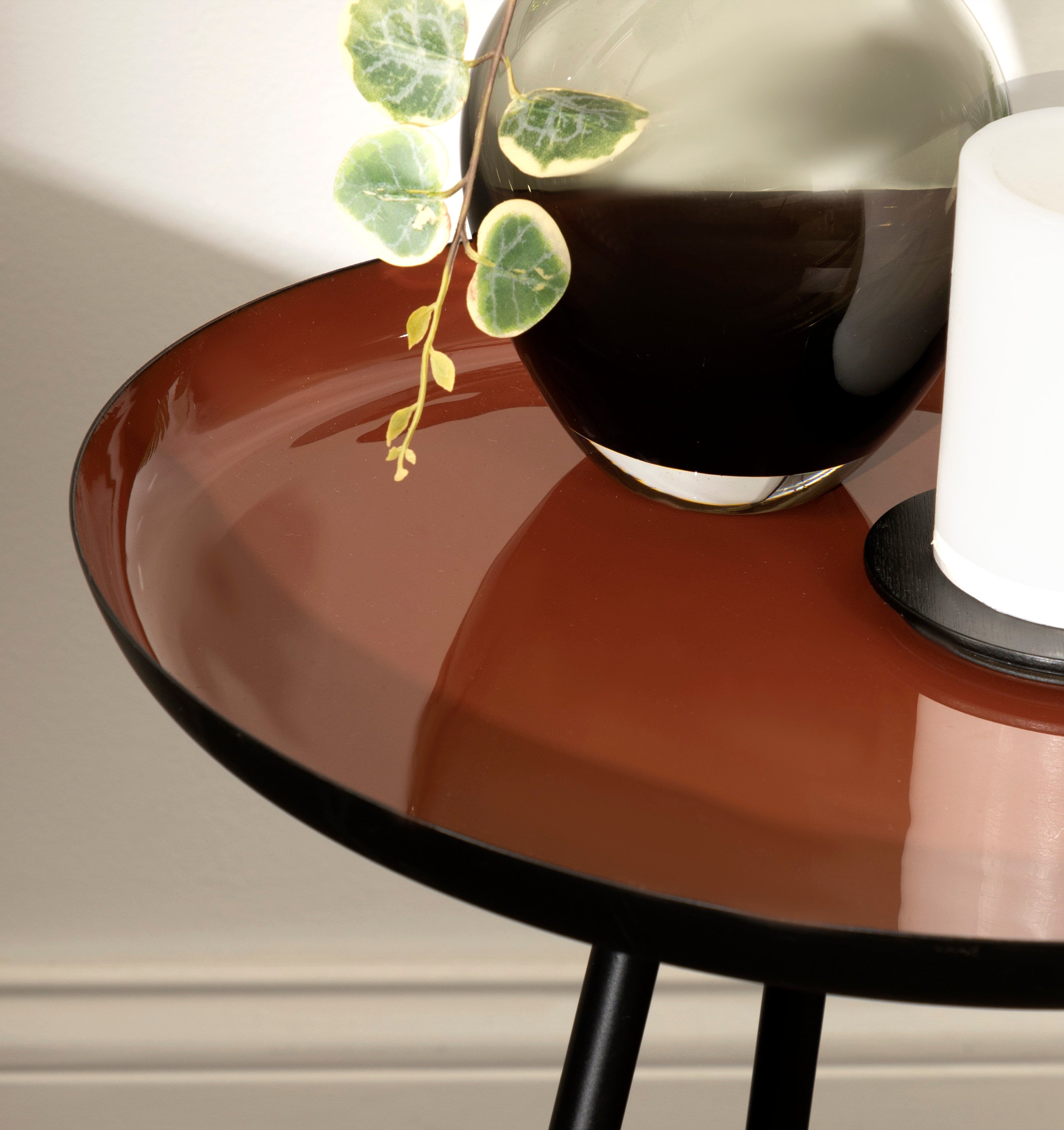 Side Table 15x15x22.5 Red Black 6