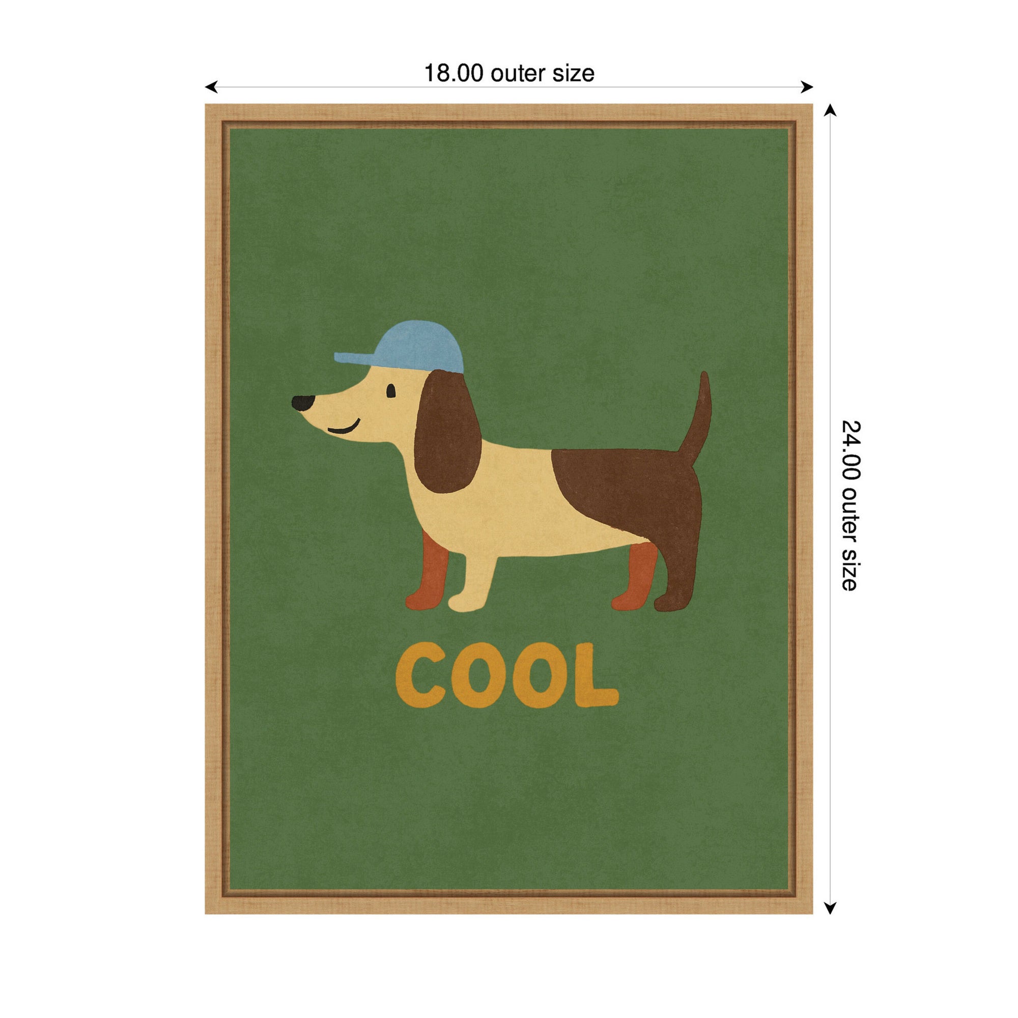 Cool Dog by Laura Moss Framed Canvas Wall Art Print