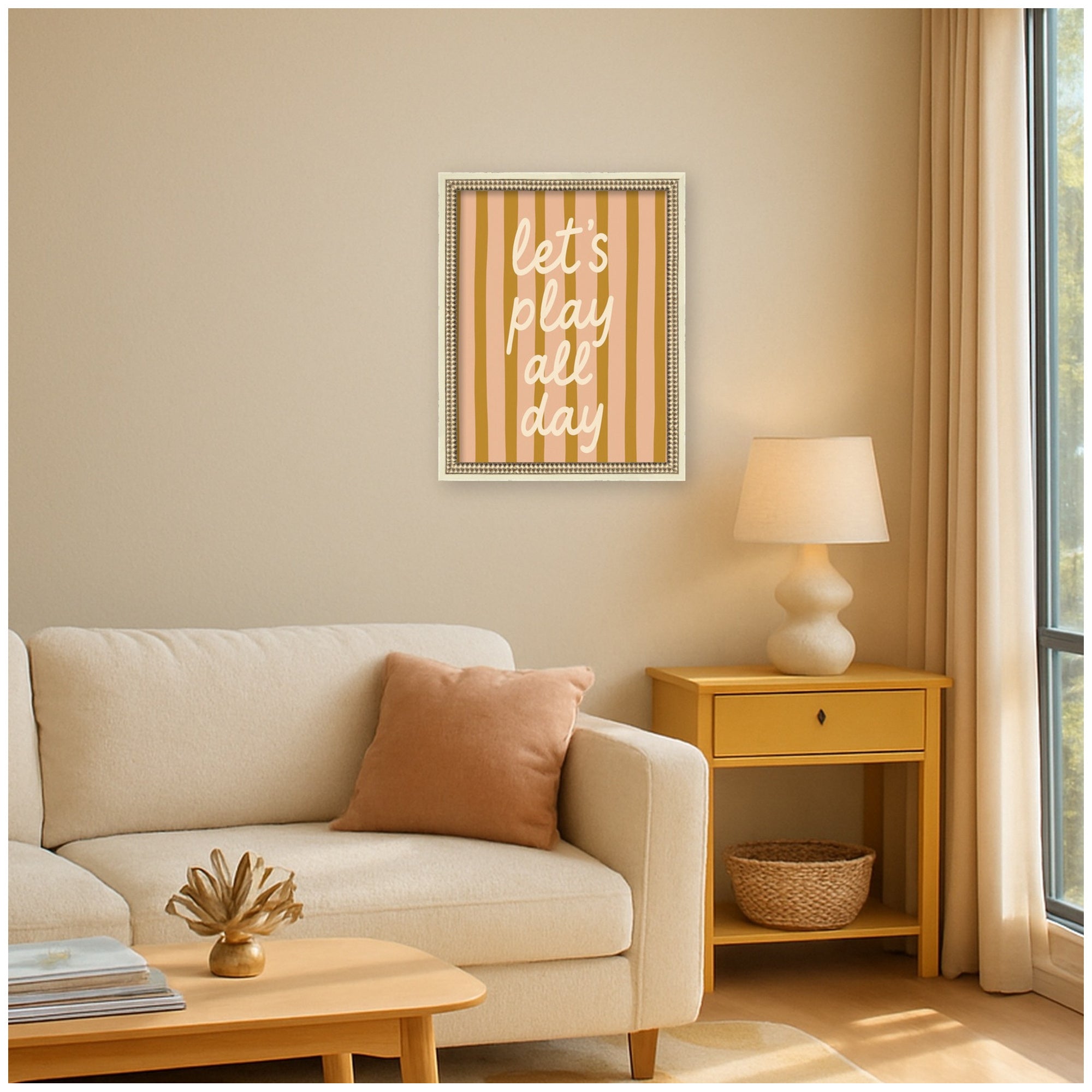 Lets Play All Day by Laura Moss Framed Mounted Canvas Wall Art Print