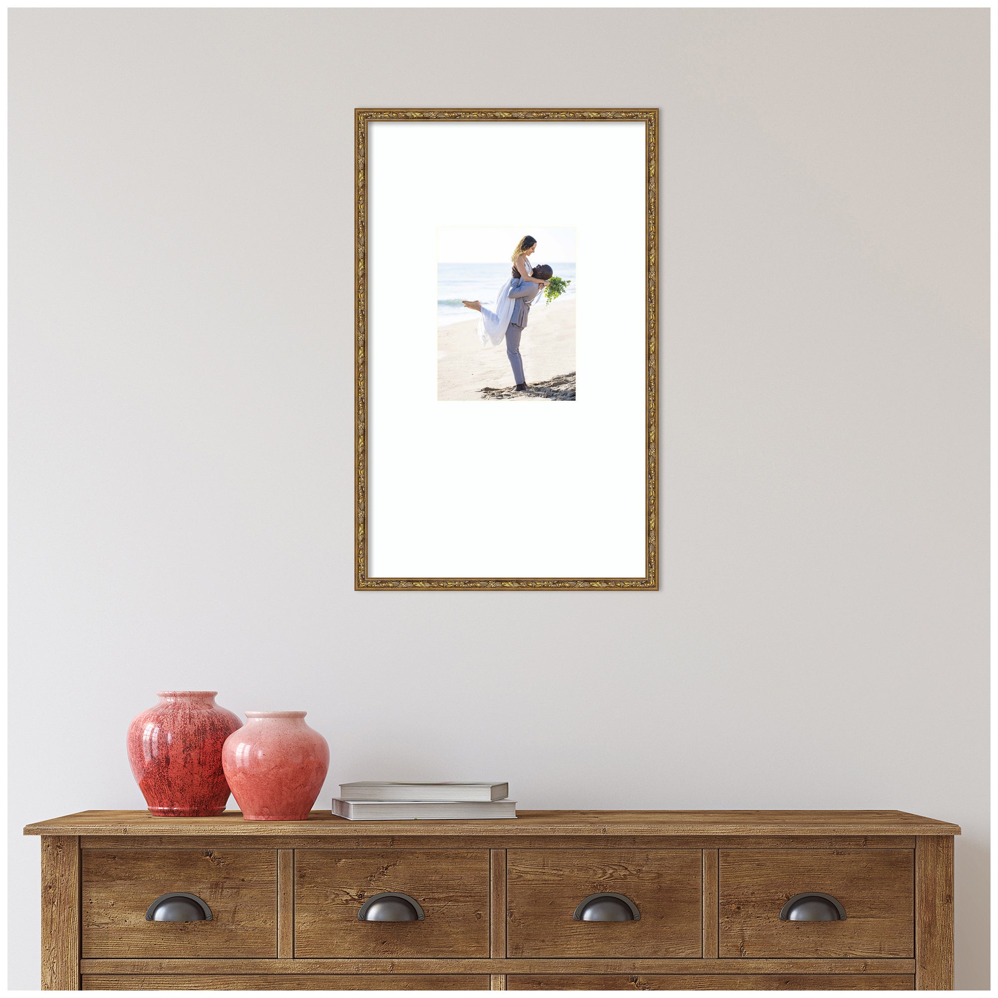 Wall Frame Belvedere Bronze 16x26 matted to 8x10 6