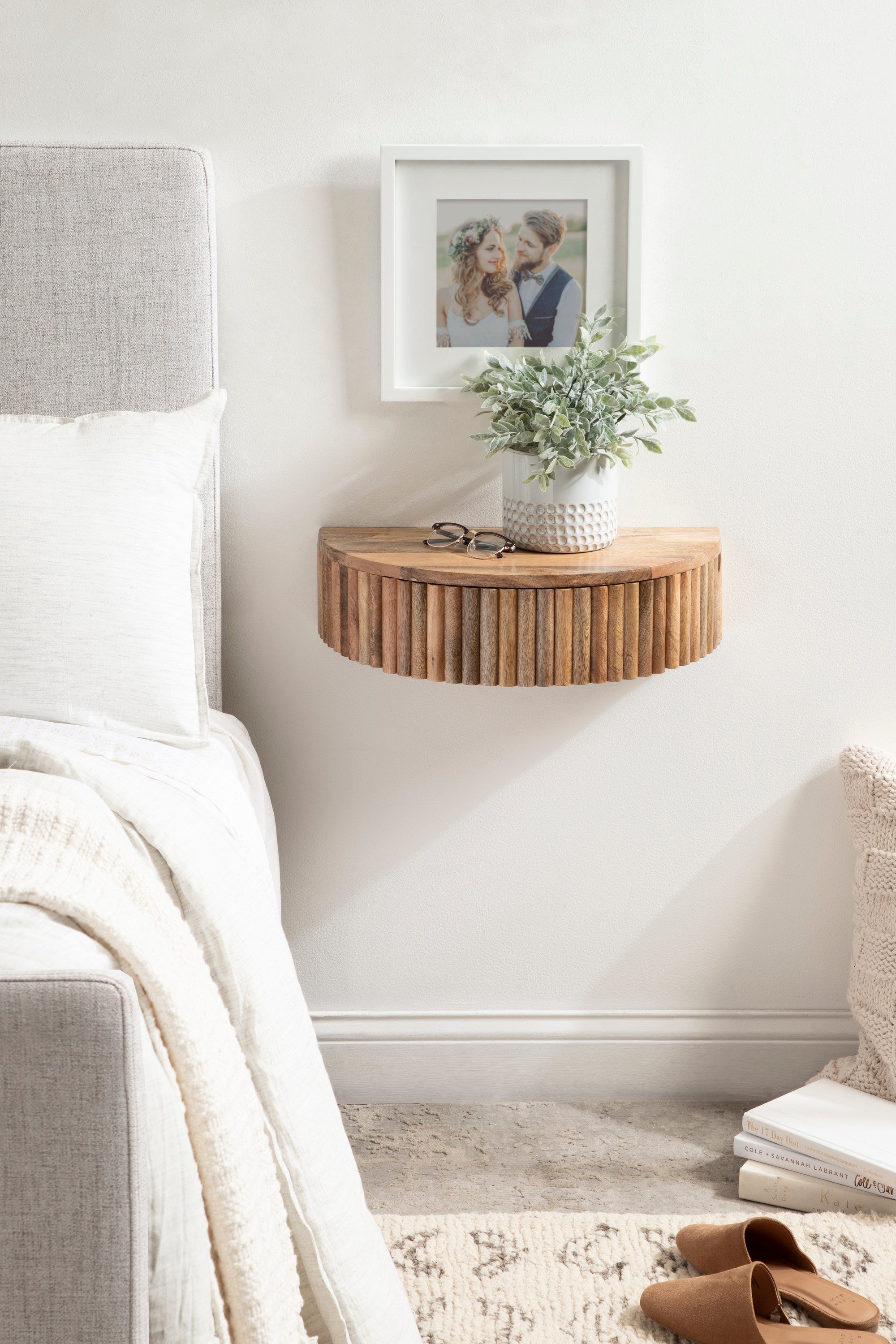 Floating Side Table Natural 20x11x6 7