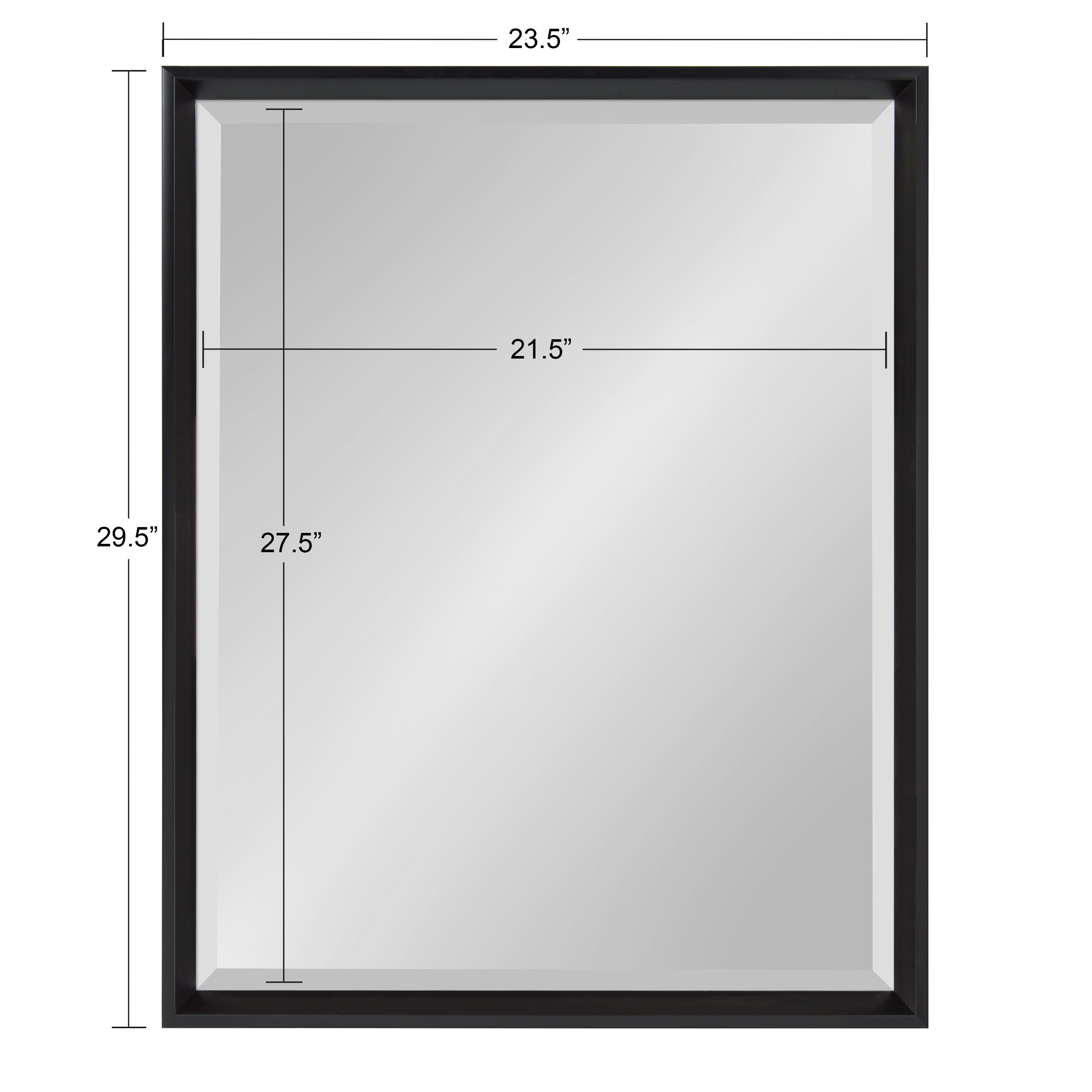 Decorative Wall Mirror Black 23.5x29.5 5