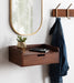 Floating Side Table Dark Brown 18x12x7 8