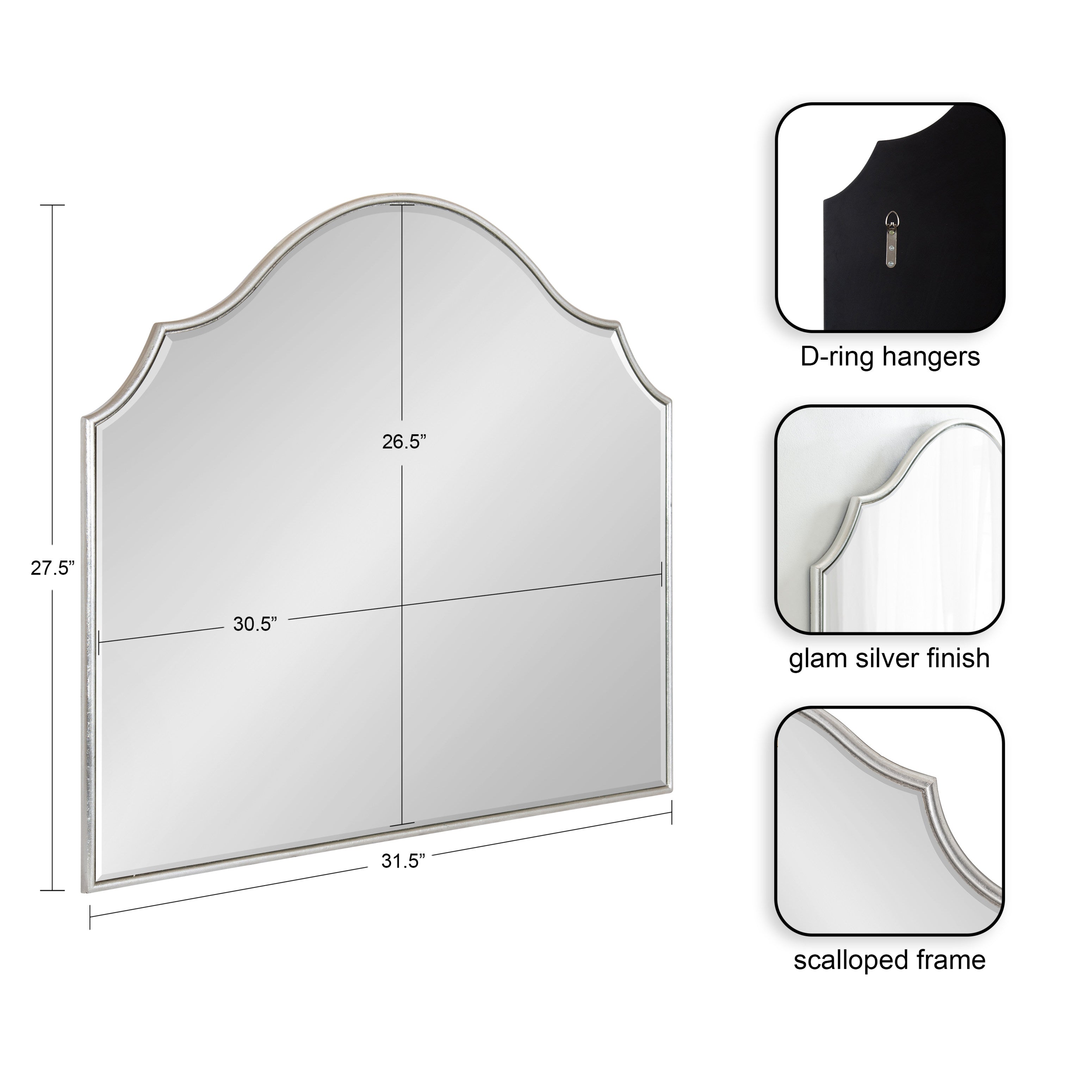 Arch Mirror Silver 32x28 2