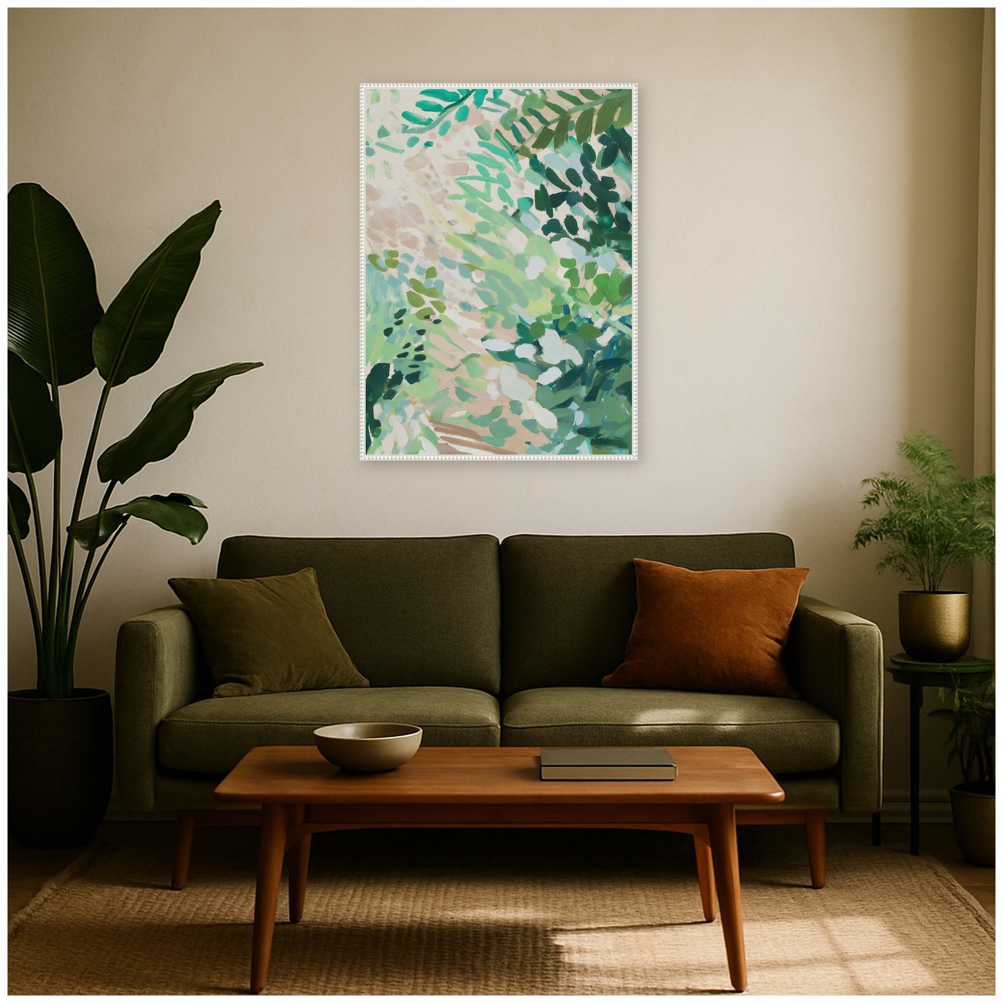 Framed Canvas 28x38 Sylvie Beaded White 6