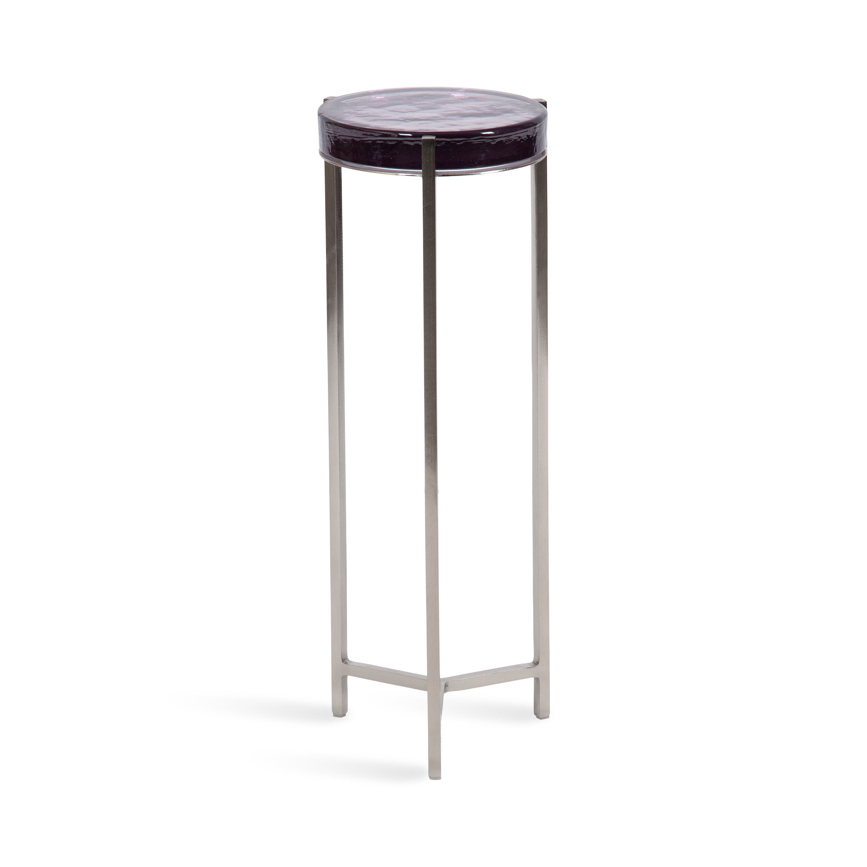 Drink Table Purple Silver 9x9x23 5