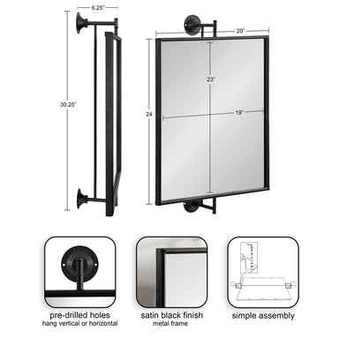Functional Mirror 20x31 Black 2