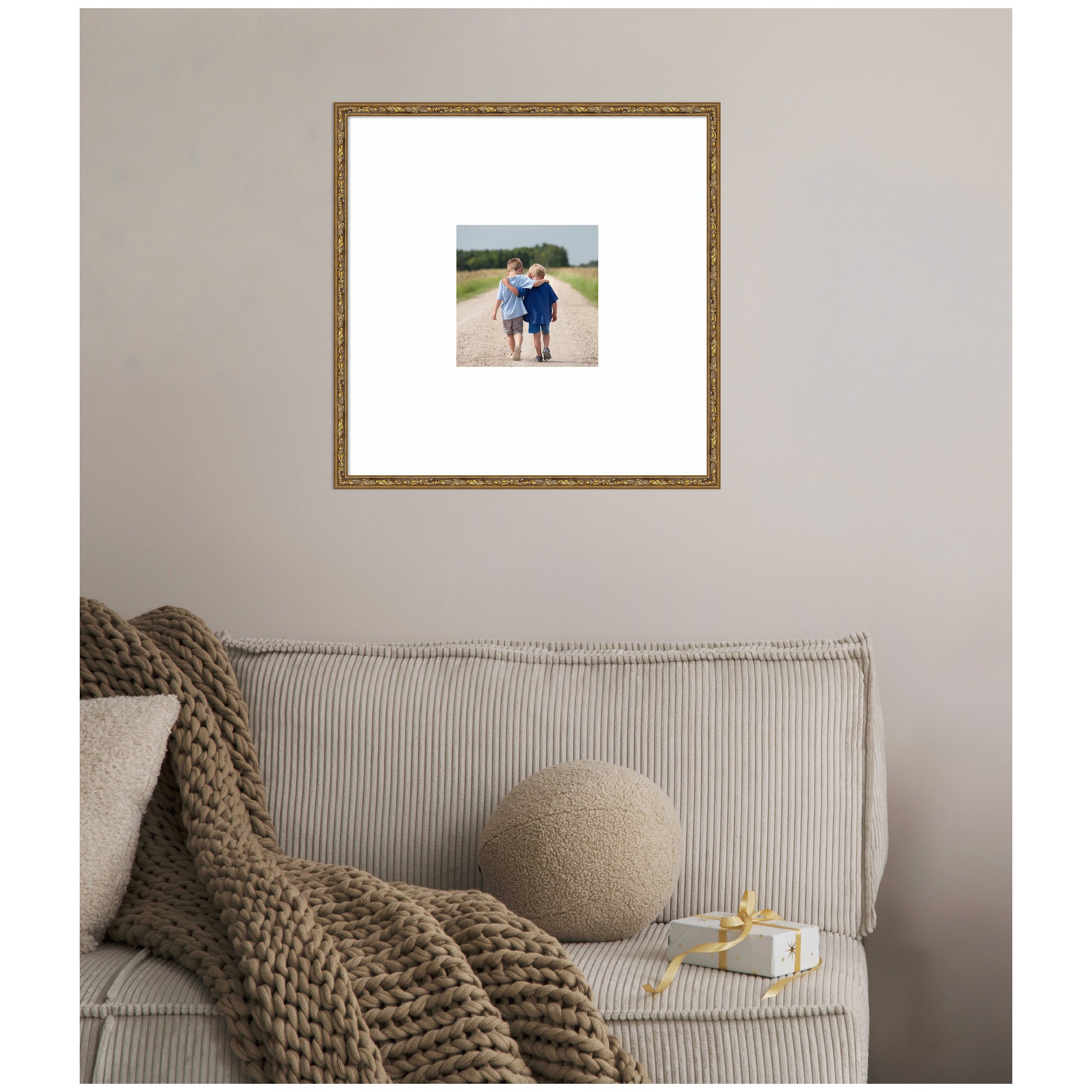 Wall Frame Belvedere Bronze 20x20 matted to 8x8 5