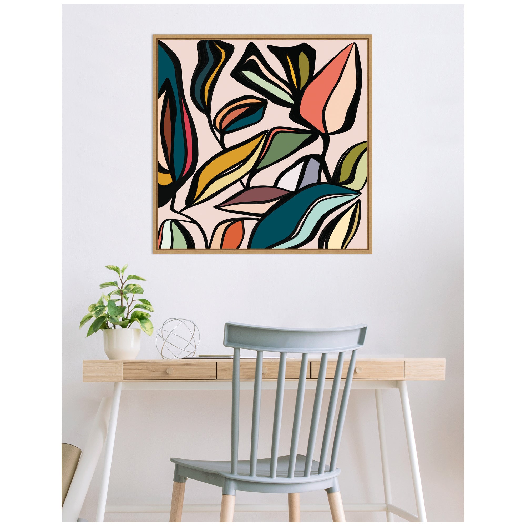 Fanciful Ficus SQ Expansion by Alicia Bock Framed Canvas Wall Art Print