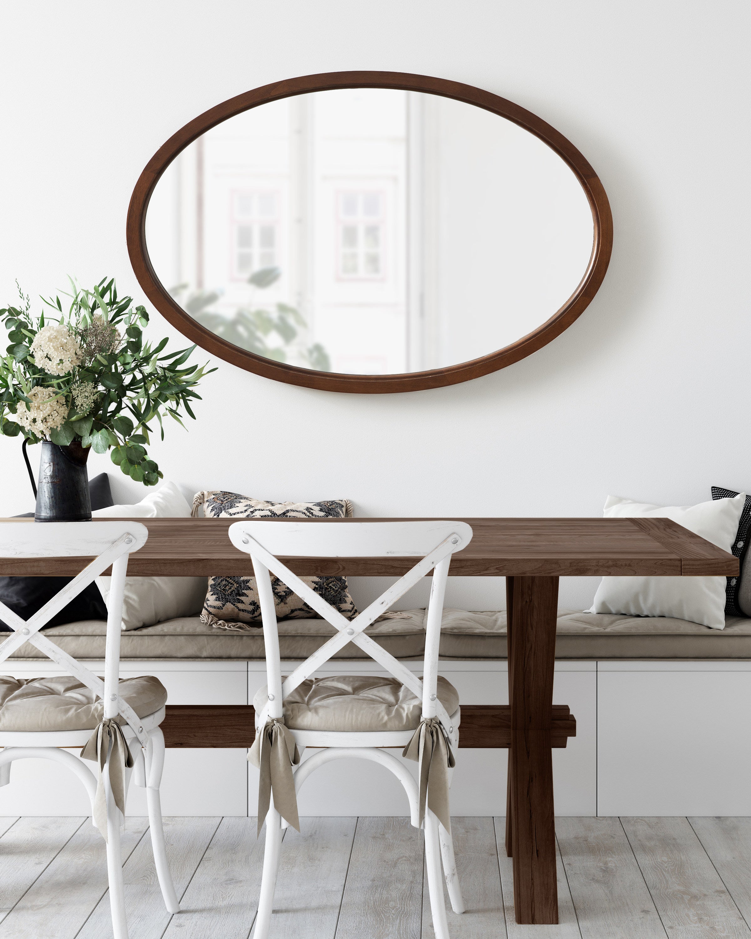Oval Walnut Brown 24x36 7