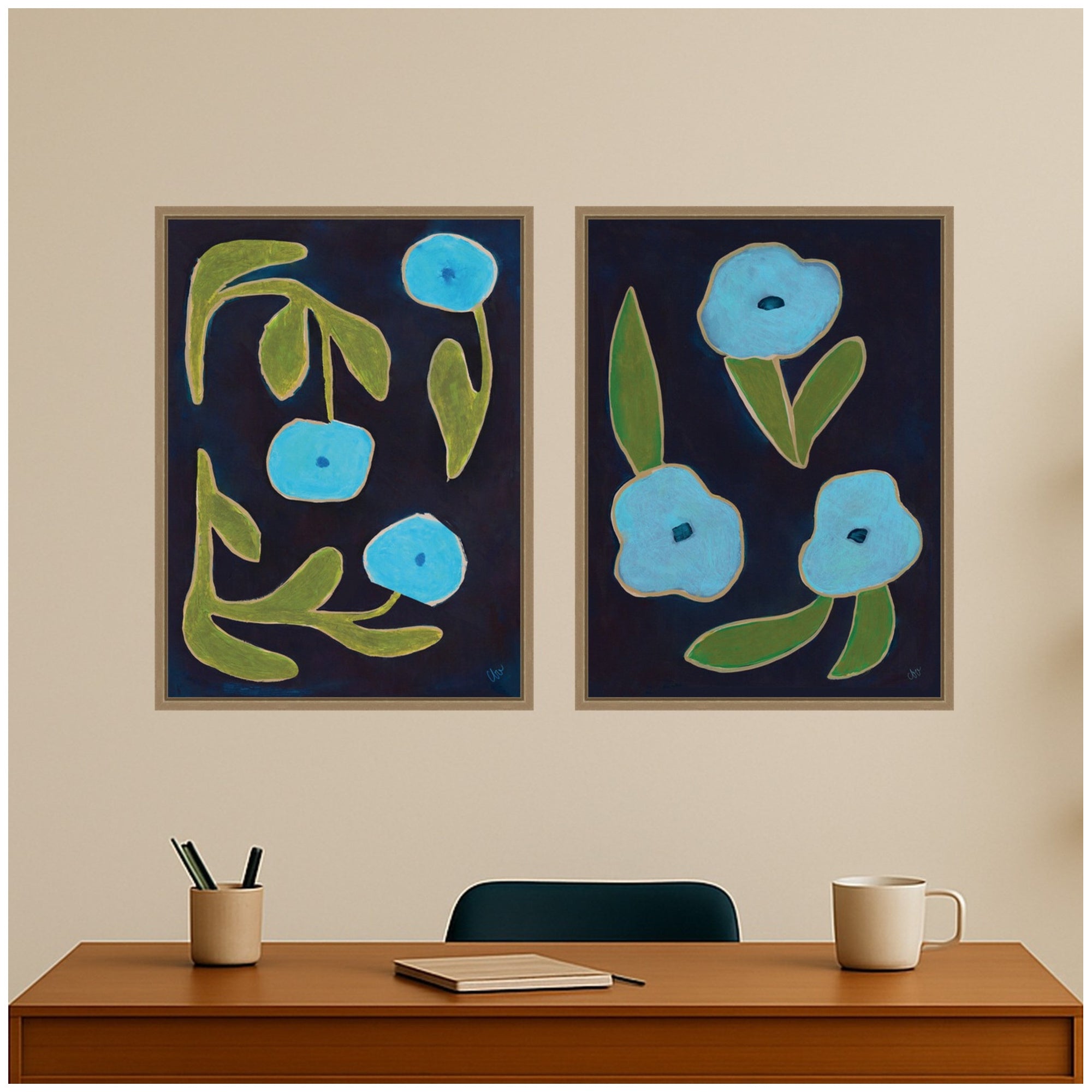 Art Set Sylvie Dark Gold 2 Piece Set 18x24 6