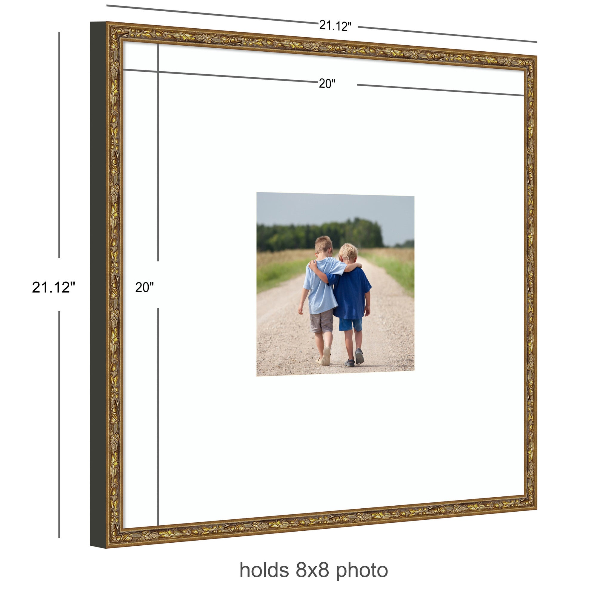 Wall Frame Belvedere Bronze 20x20 matted to 8x8 2