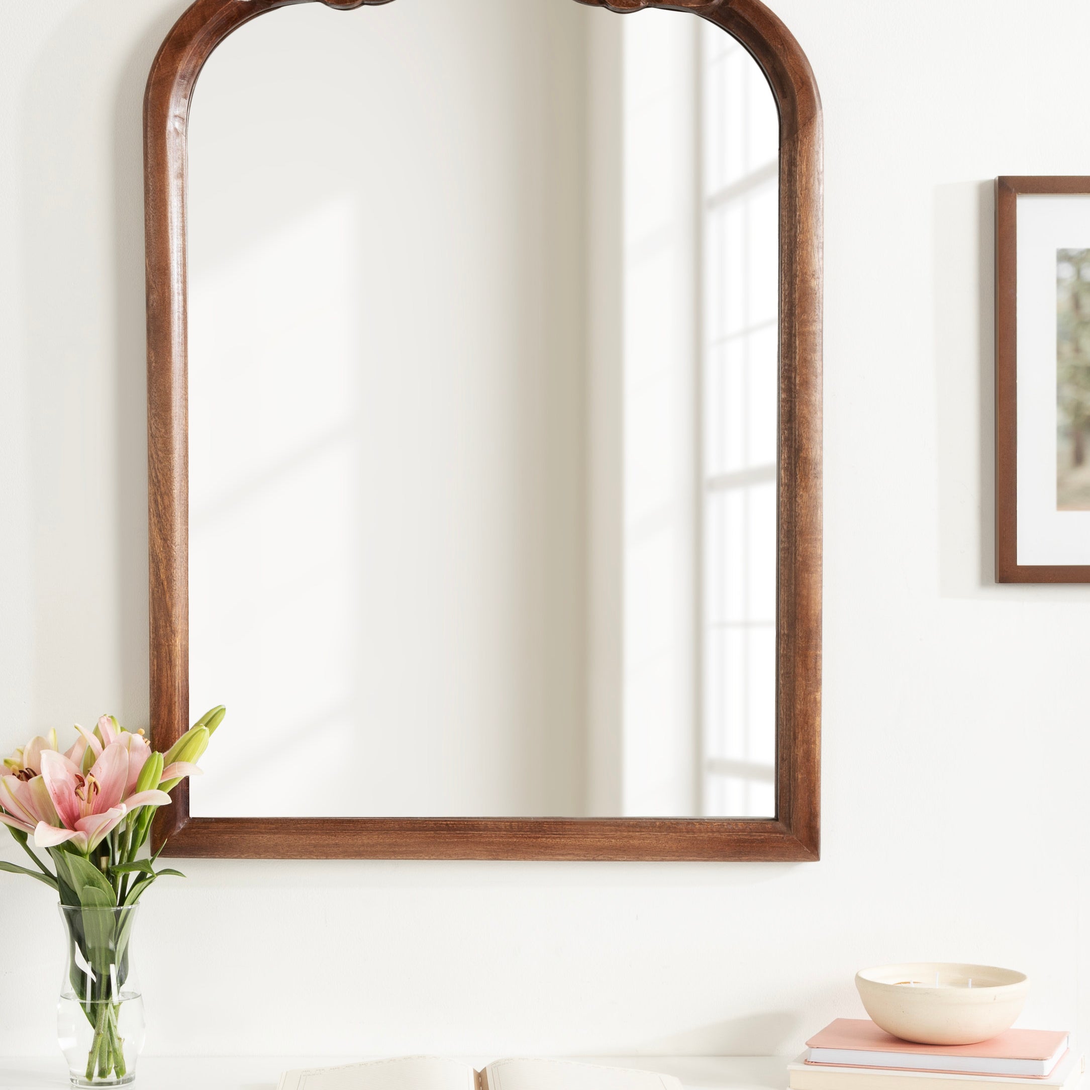Arch Mirror 24x36 Walnut Brown 6