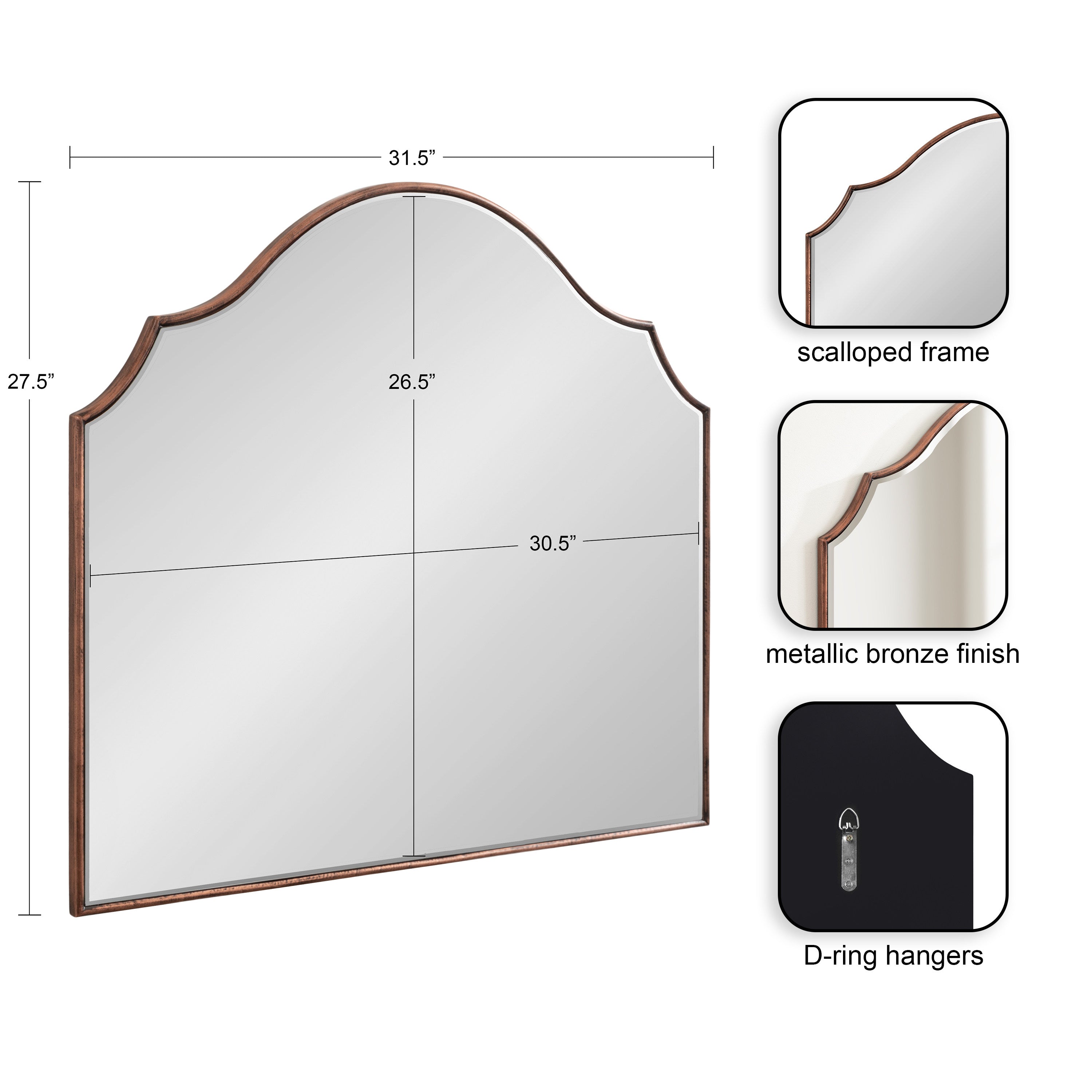 Arch Mirror Bronze 28x32 2
