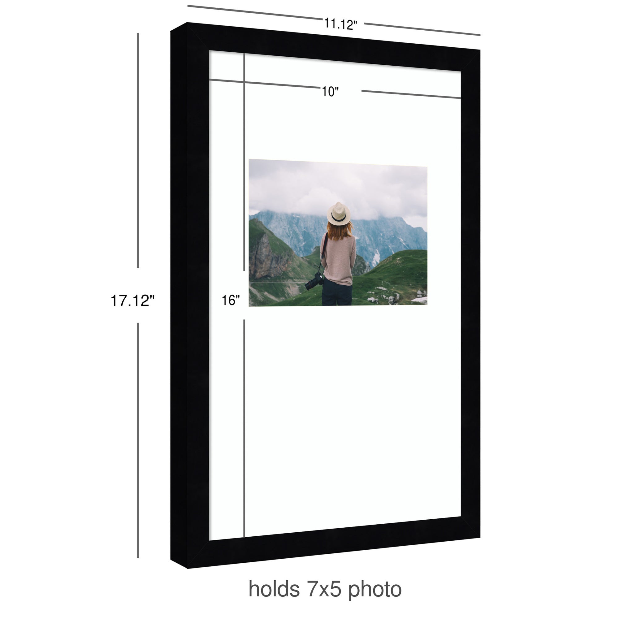 Wall Frame Svelte Noir Black 10x16 matted to 5x7 2