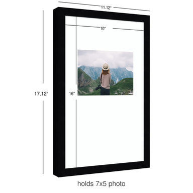 Wall Frame Svelte Noir Black 10x16 matted to 5x7 2