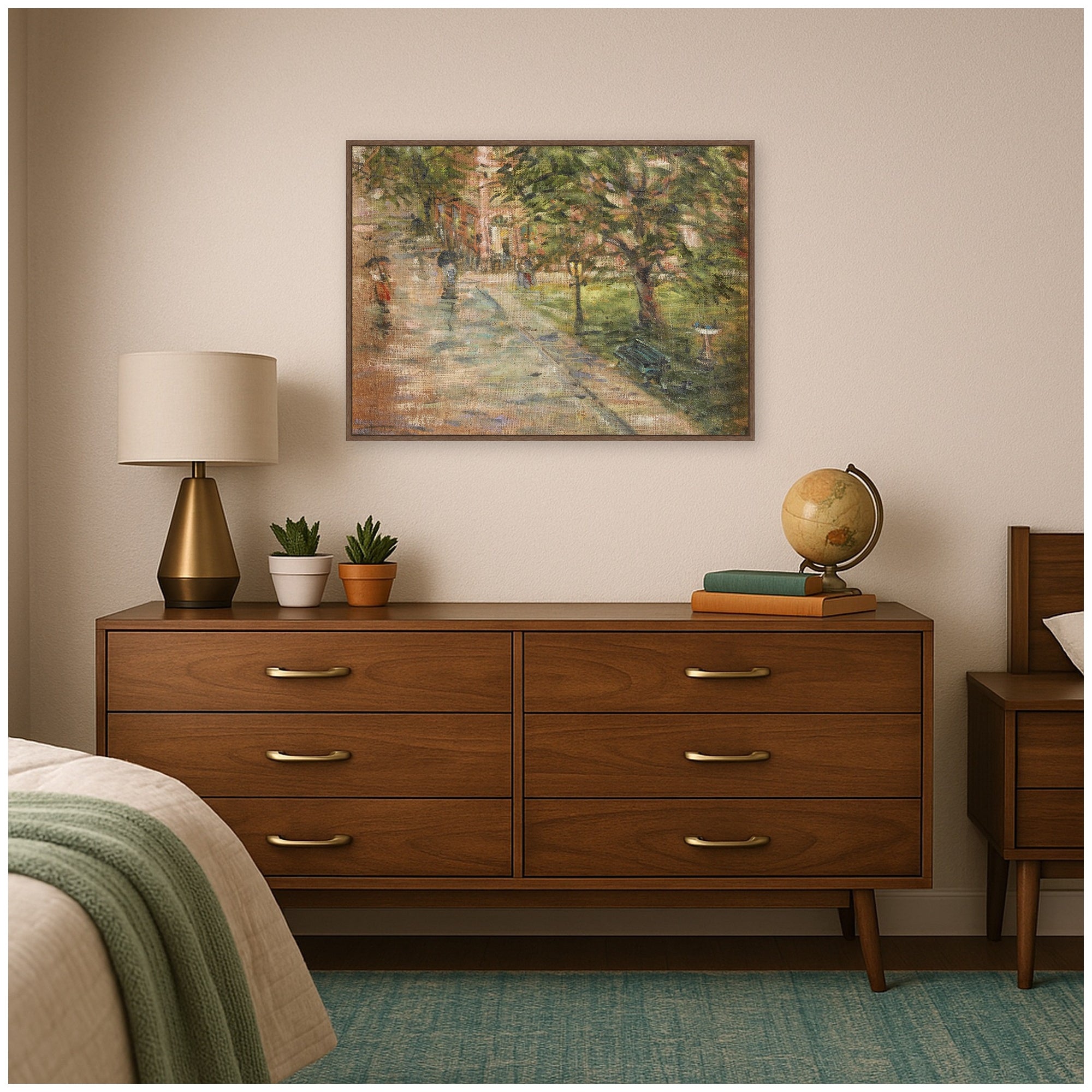 Framed Canvas Sylvie Walnut 38x28 5