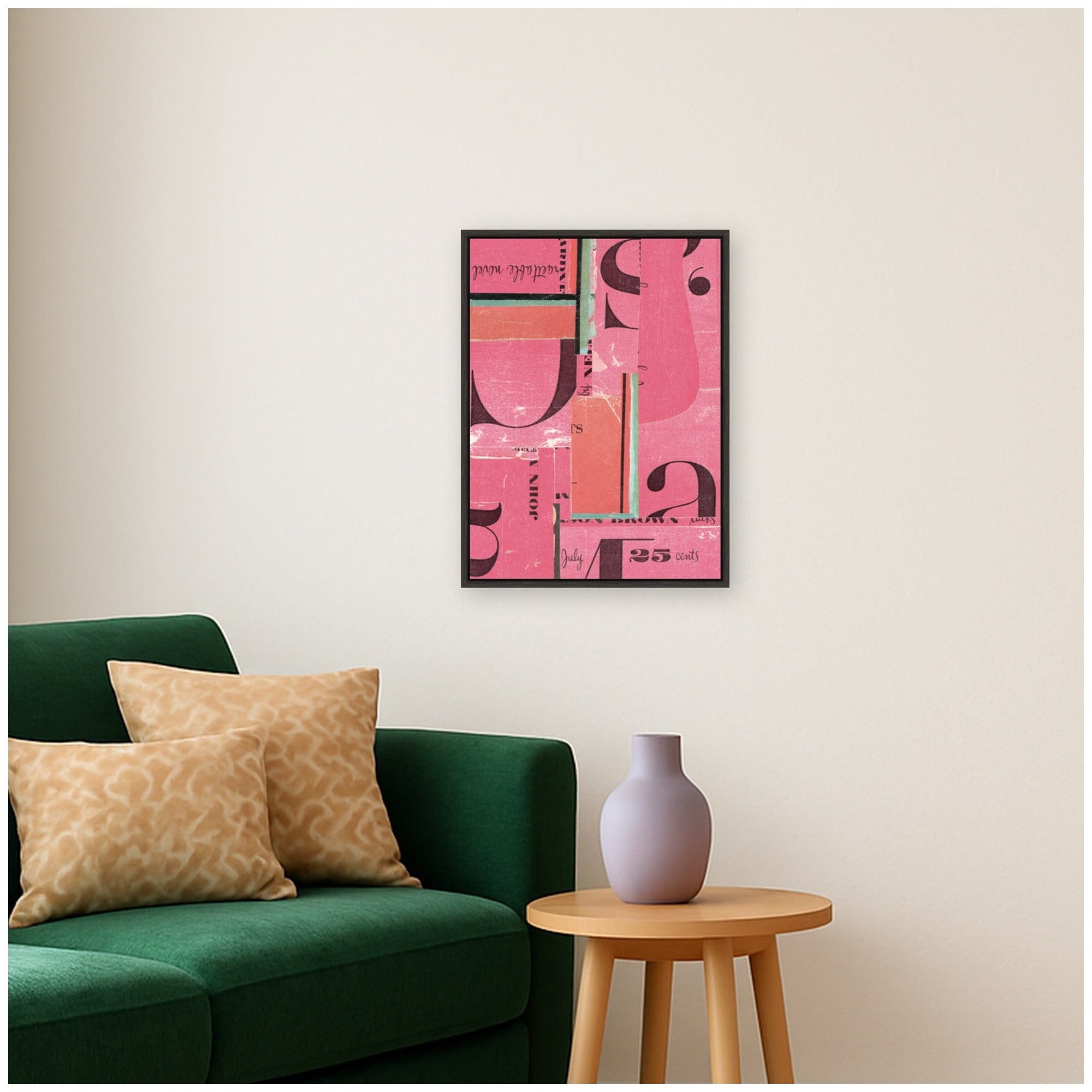 Typography Pink FC by Felicia Dadak Framed Canvas Wall Art Print