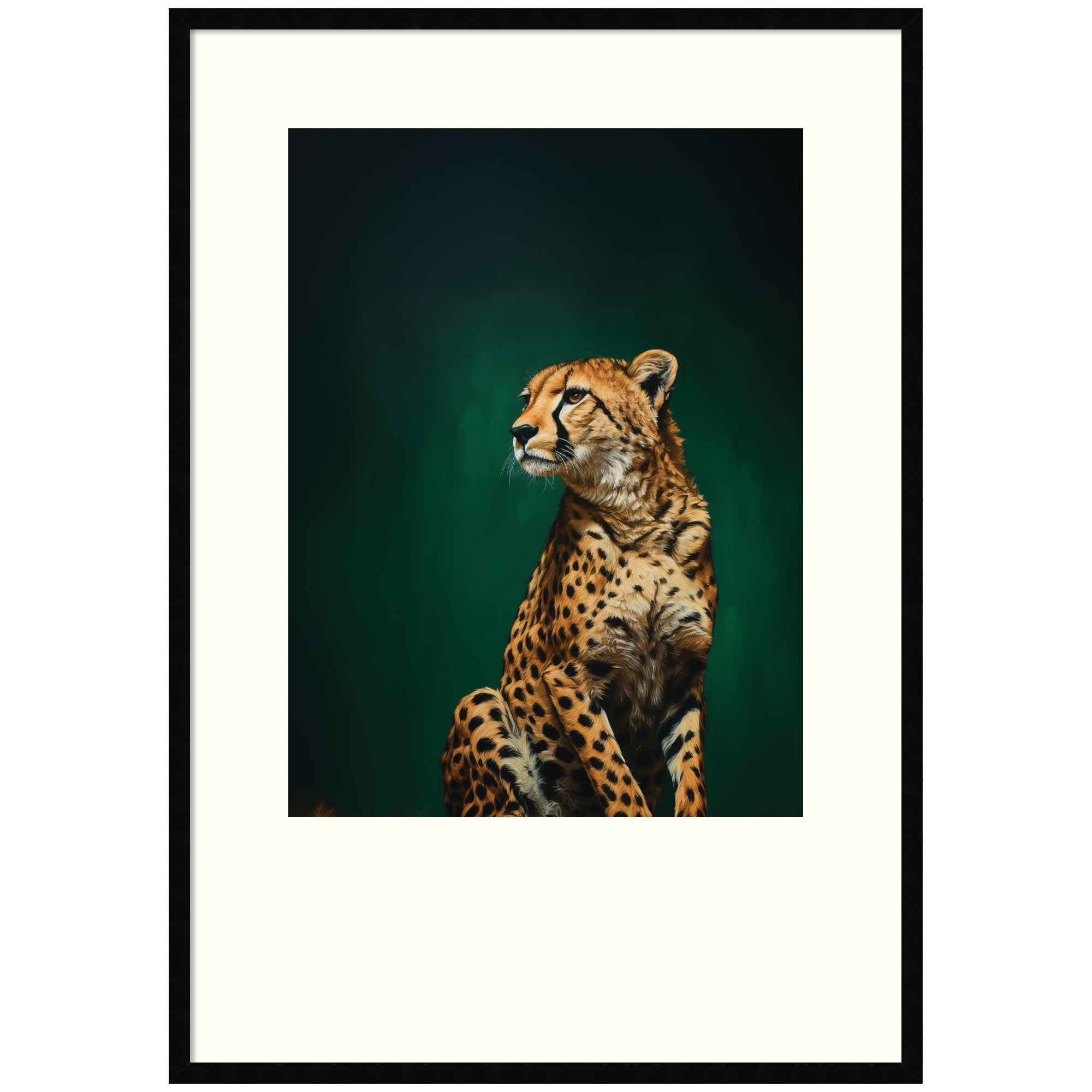 Twilight Emerald Green Leopard by The Creative Bunch Studio Framed Wall Art Print