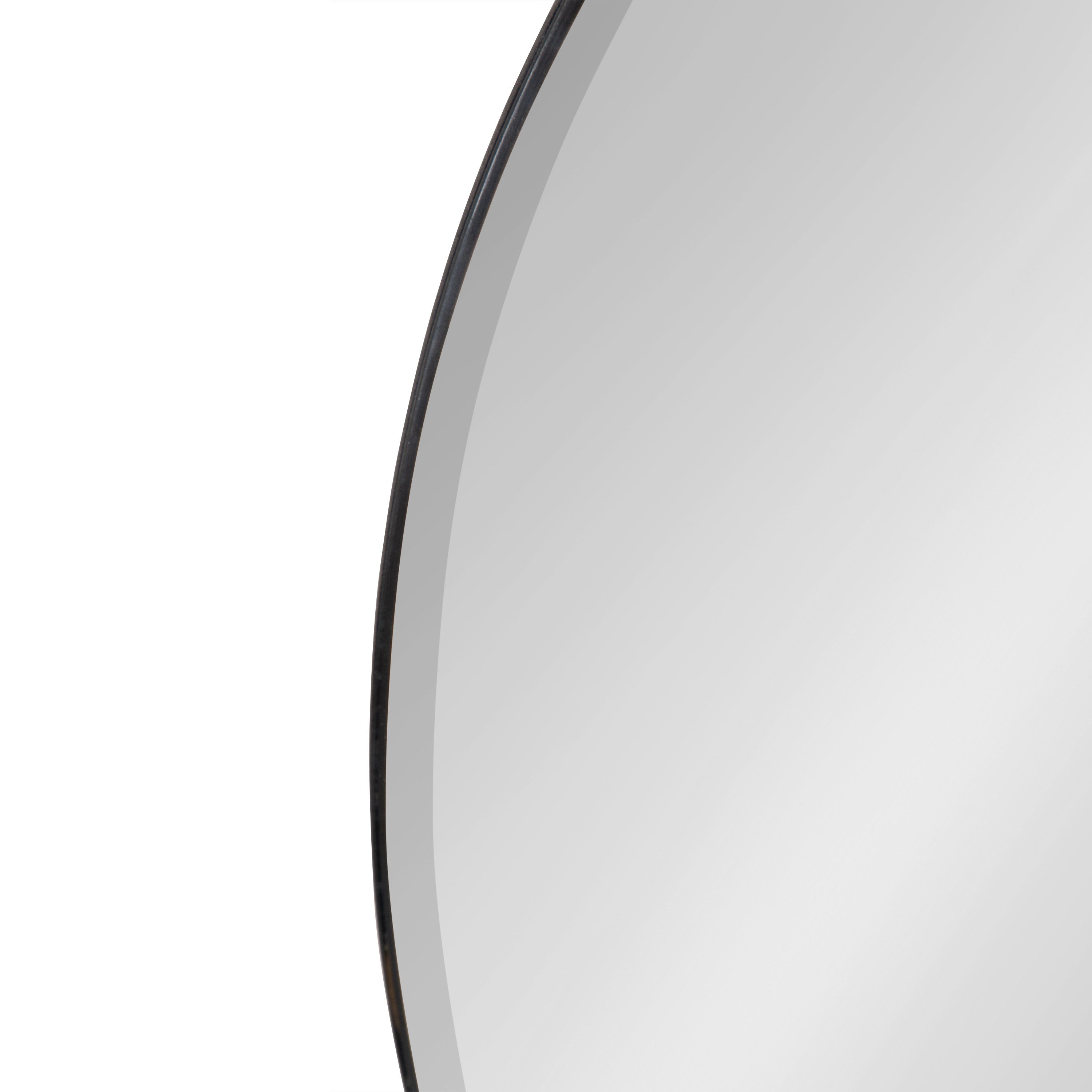 Fosset Round Frameless Mirror with Shelf