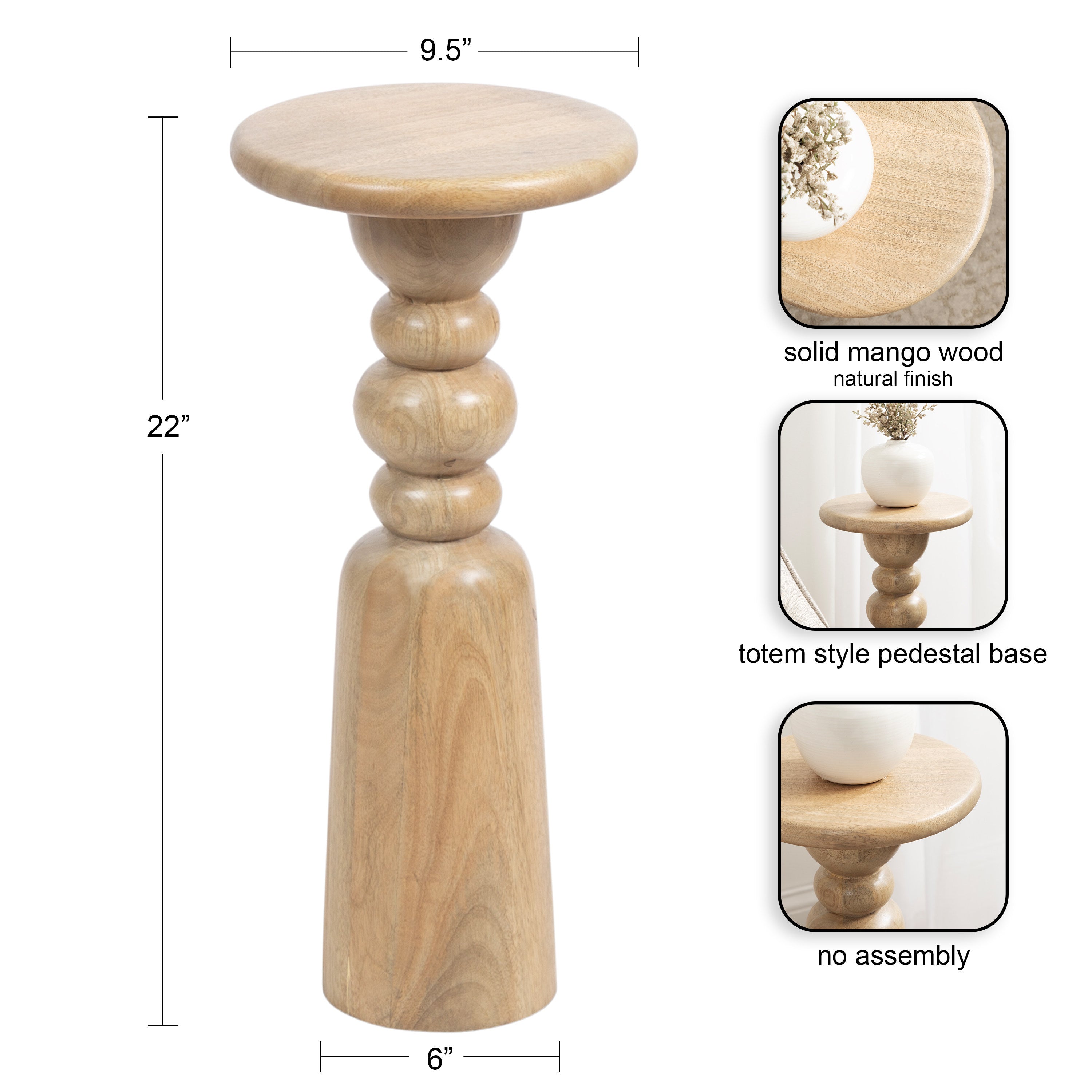 Drink Table Natural 10x10x22 2