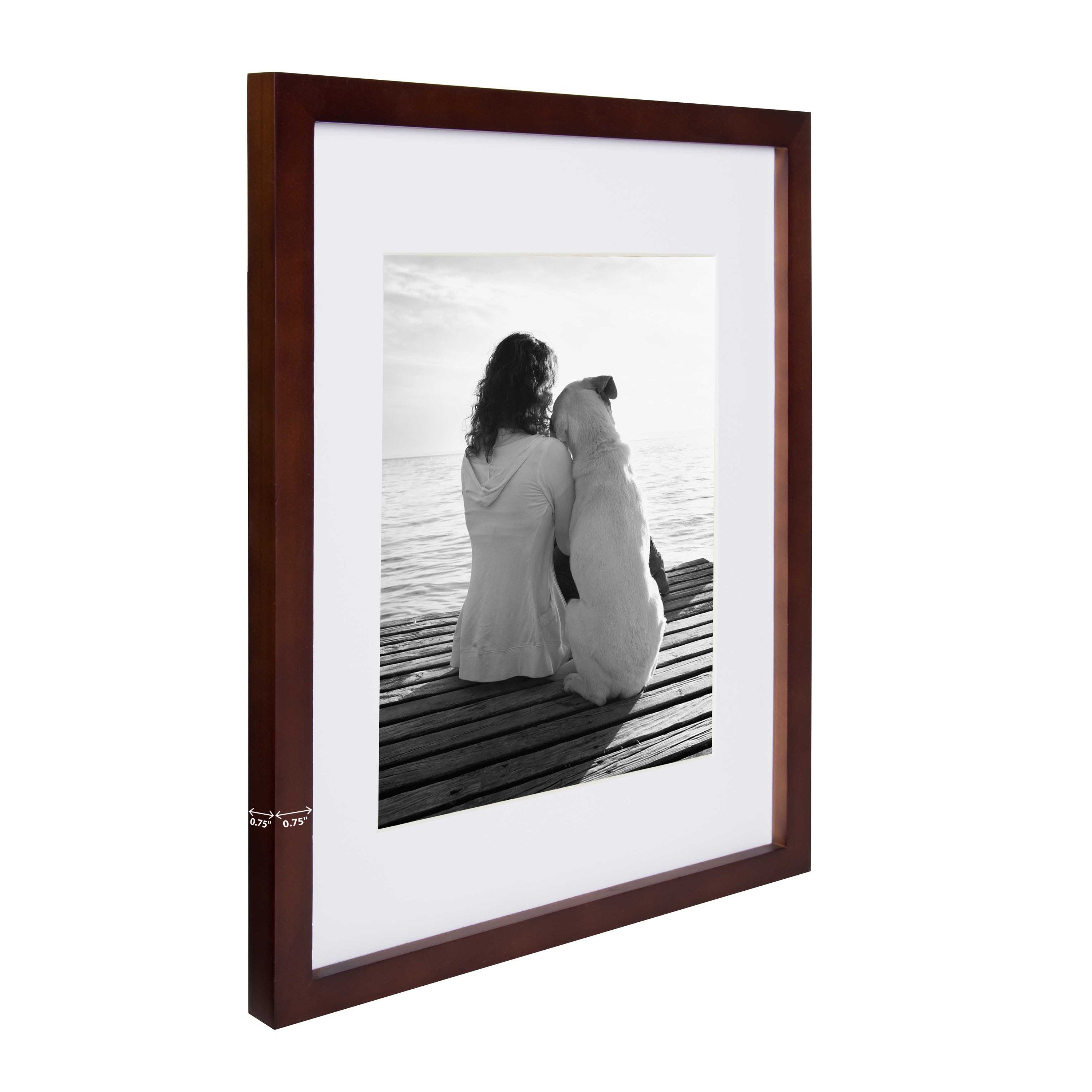 Wall Frame Walnut Brown 11x14 matted to 8x10 3