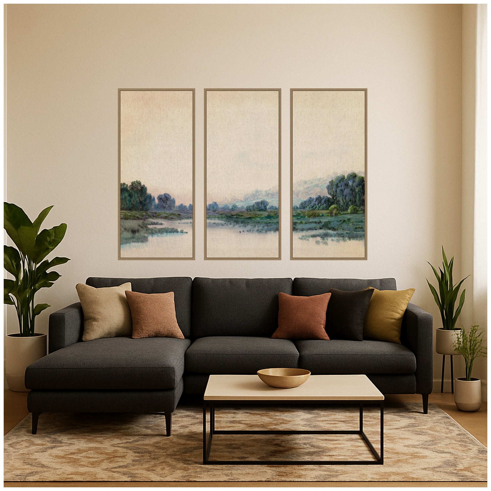 Art Set Sylvie Dark Gold 3 Piece Set 18x40 6