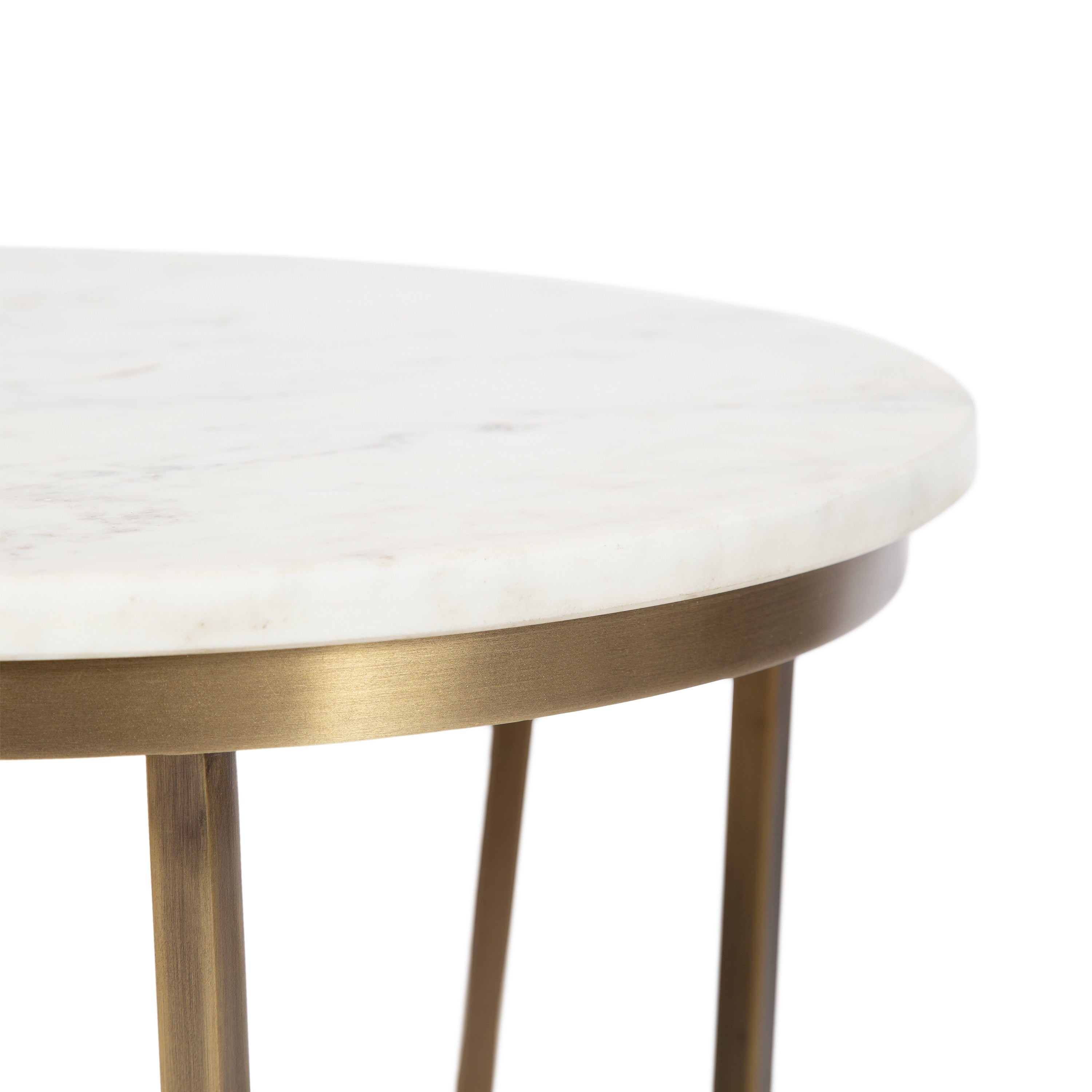 Side Table White Gold 16x16x24 3