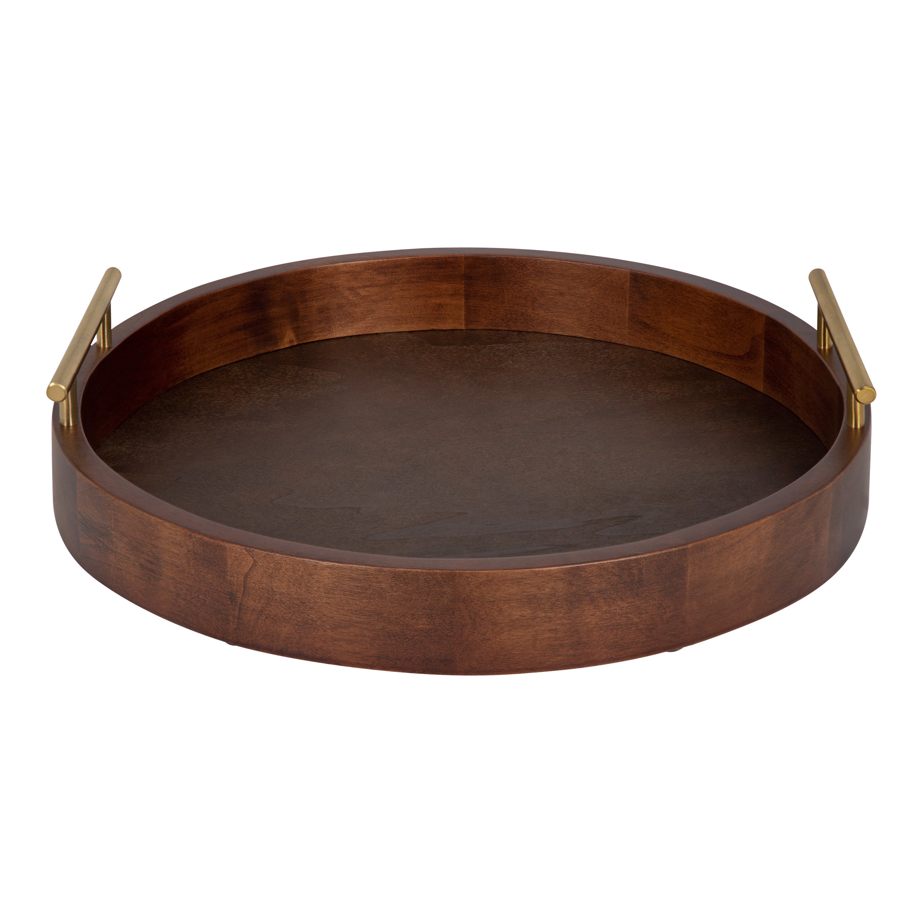 Single Tray Walnut Brown 15.5" Diameter 2