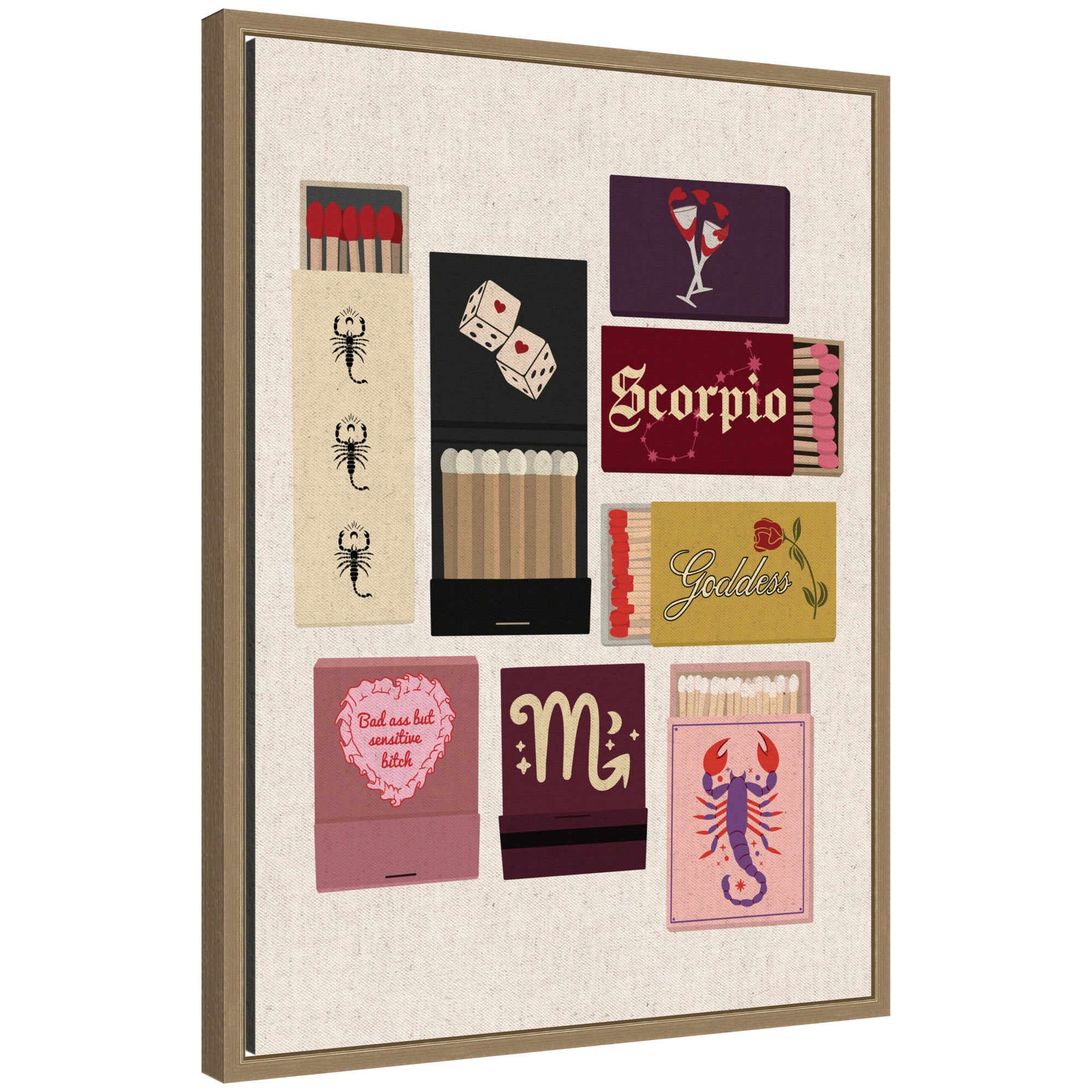 Scorpio Matchbooks by Megan Ryan Framed Canvas Wall Art Print
