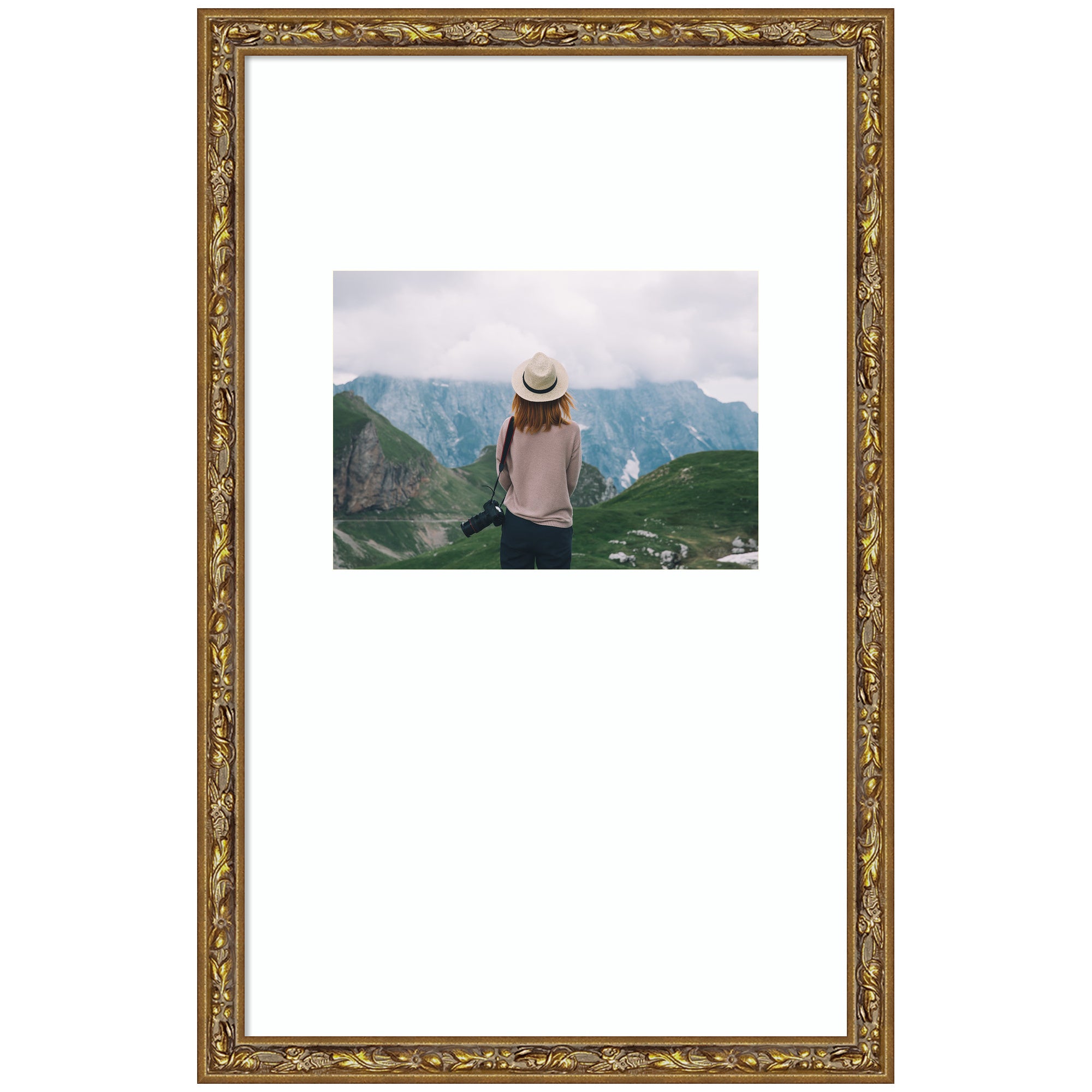Wall Frame Belvedere Bronze 10x16 matted to 5x7 1