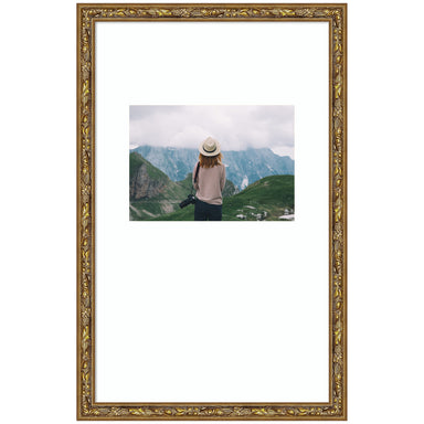 Wall Frame Belvedere Bronze 10x16 matted to 5x7 1