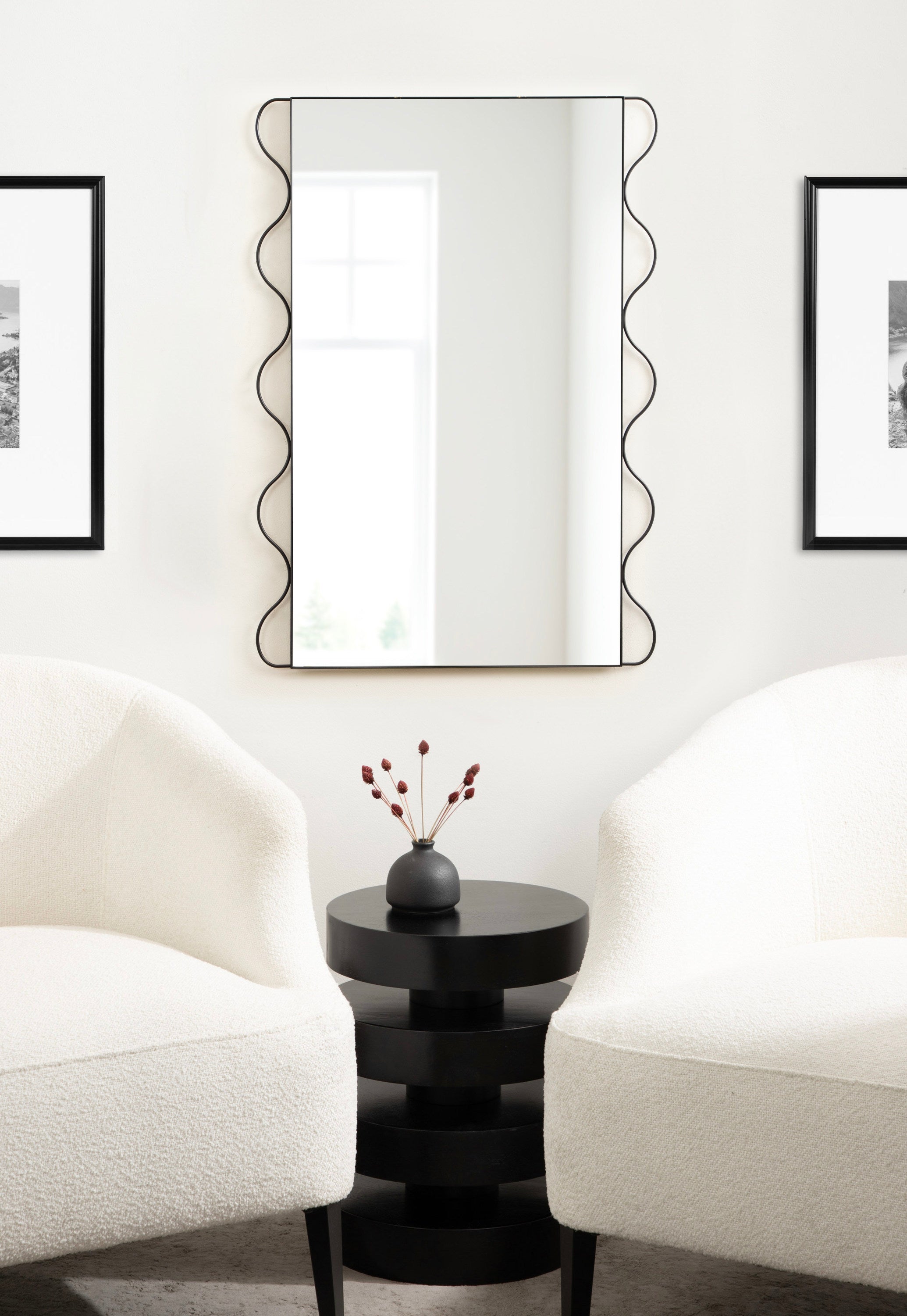 Wriggle Wavy Wall Mirror Metal