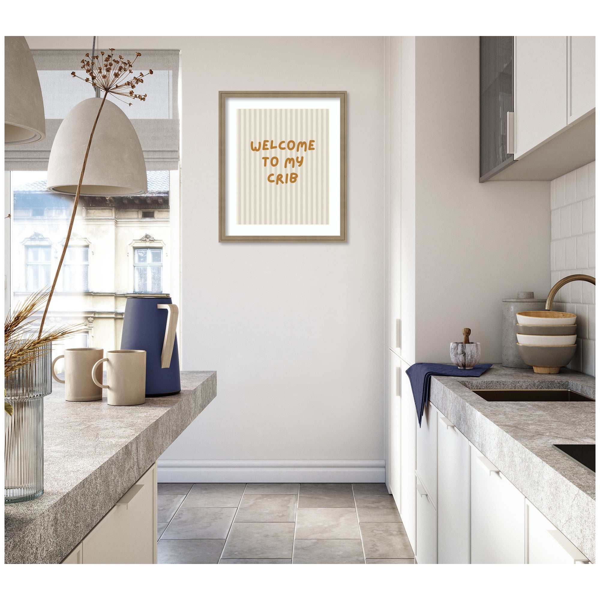 Welcome To My Crib by Laura Moss Framed Wall Art Print