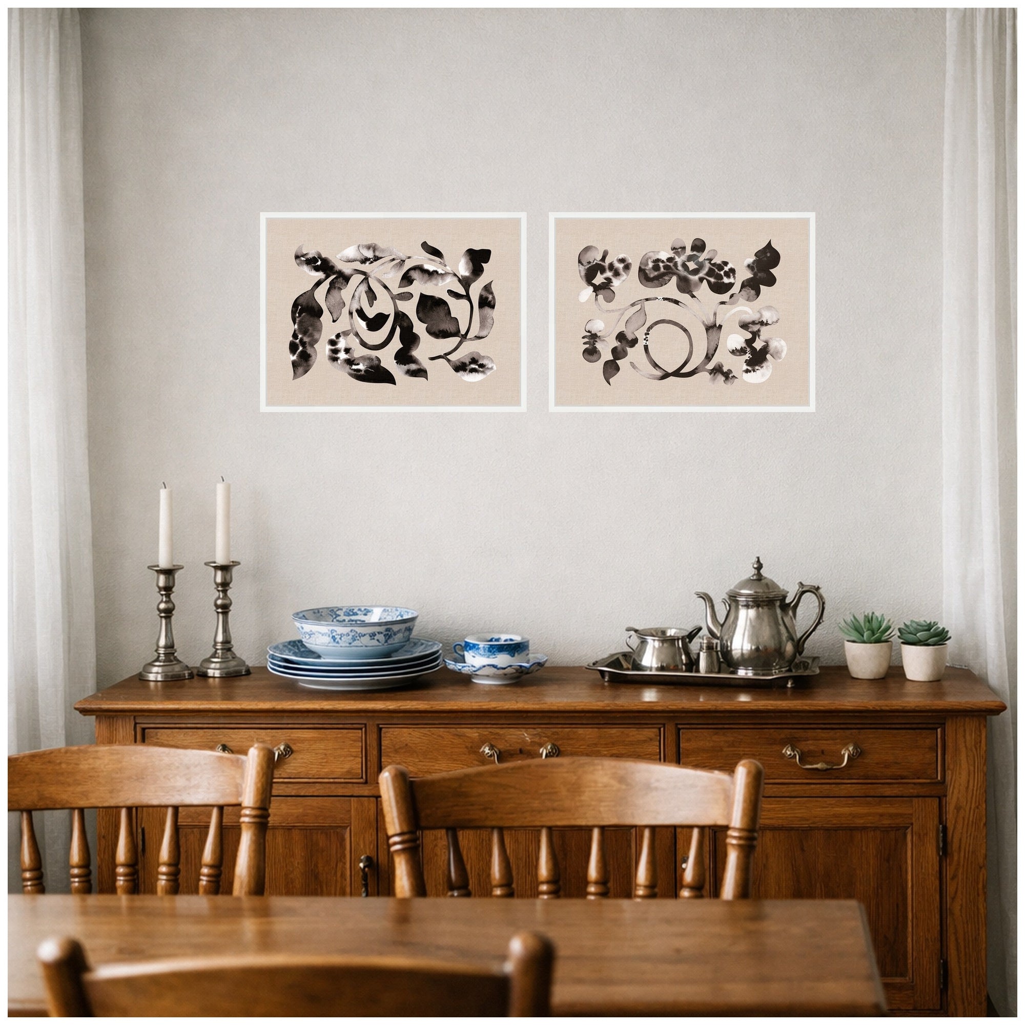 Framed Canvas Sylvie White 2 Piece Set 18x24 6