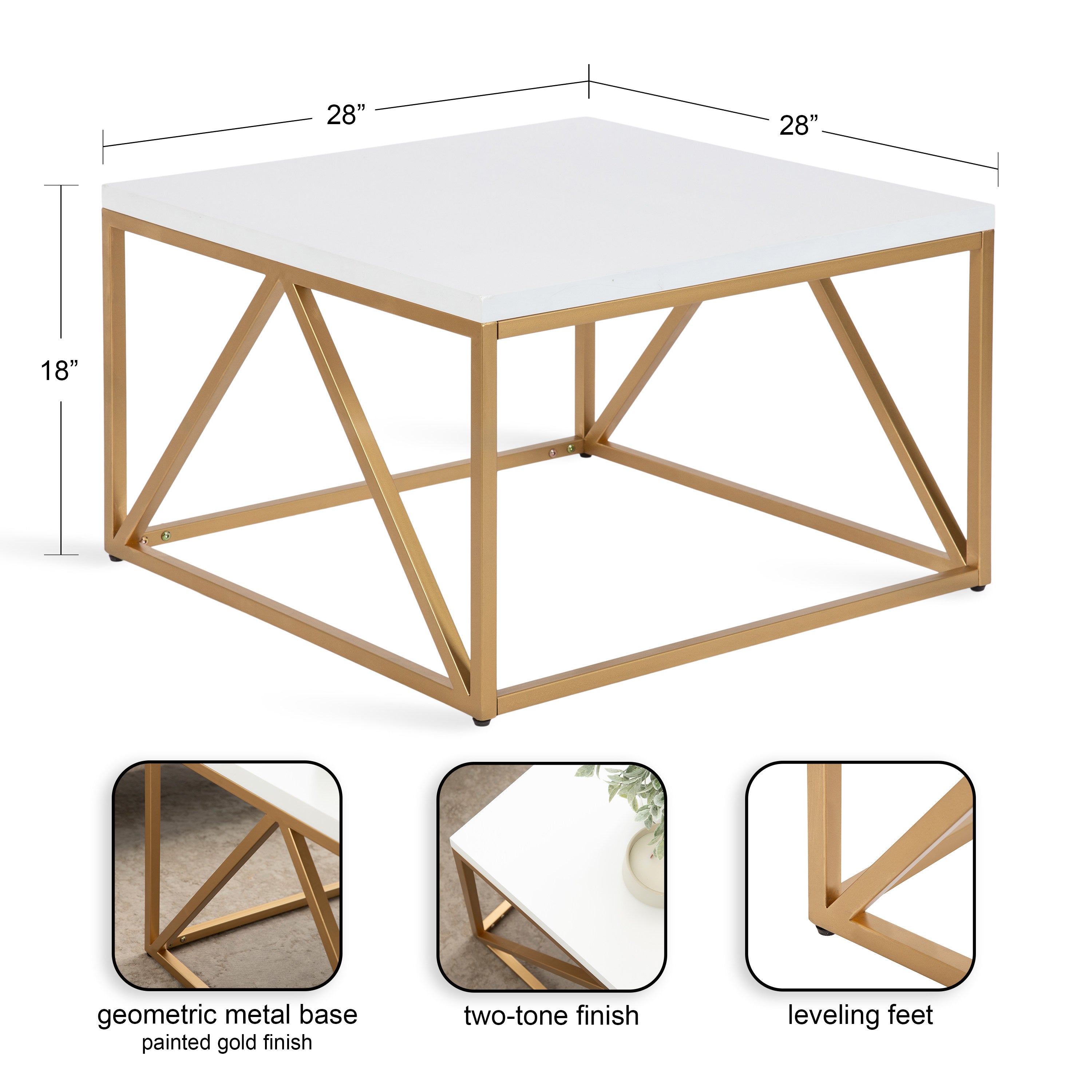 Kaya Wood and Metal Coffee Table