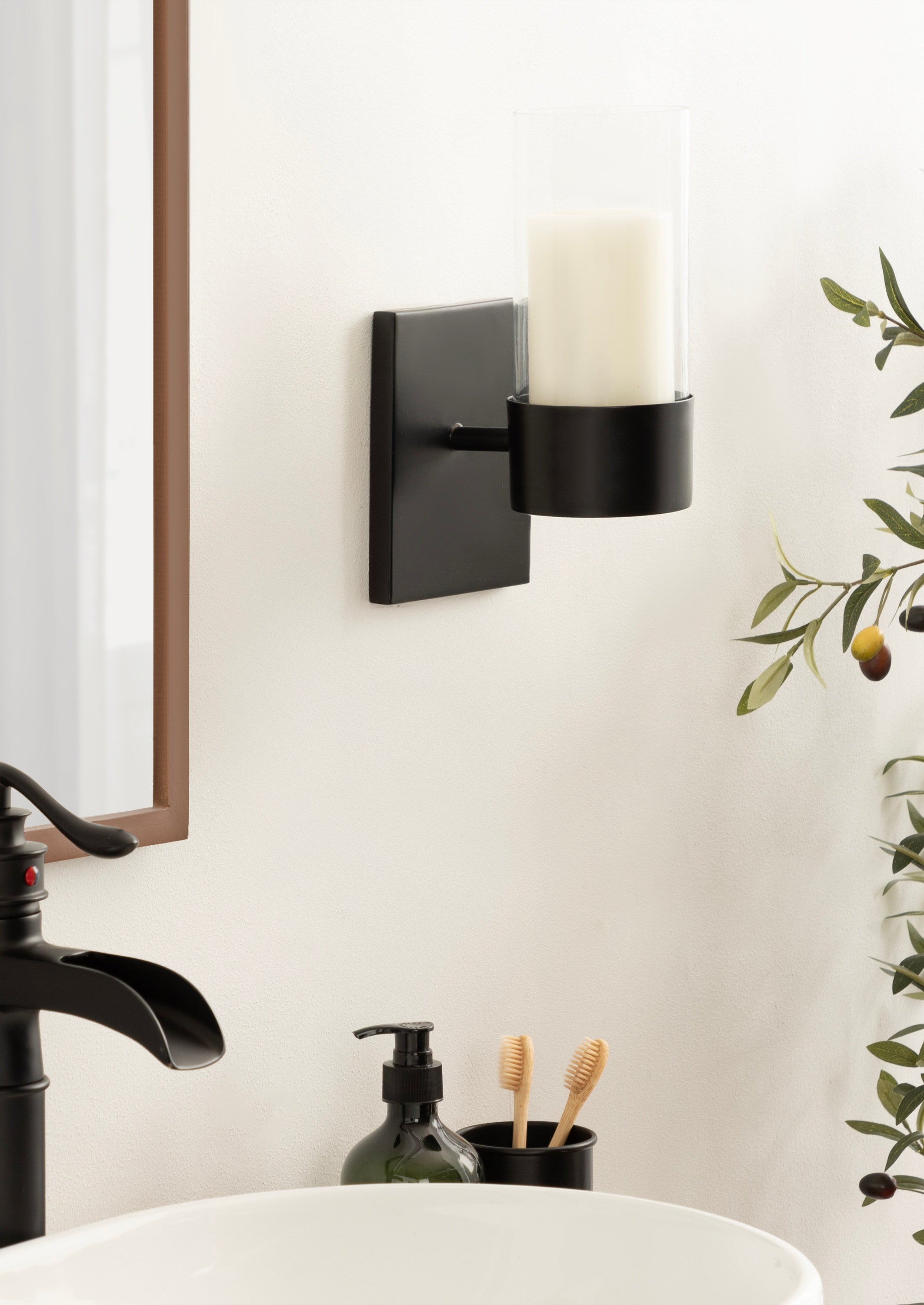 Wall Sconce Black 5x6x10 8