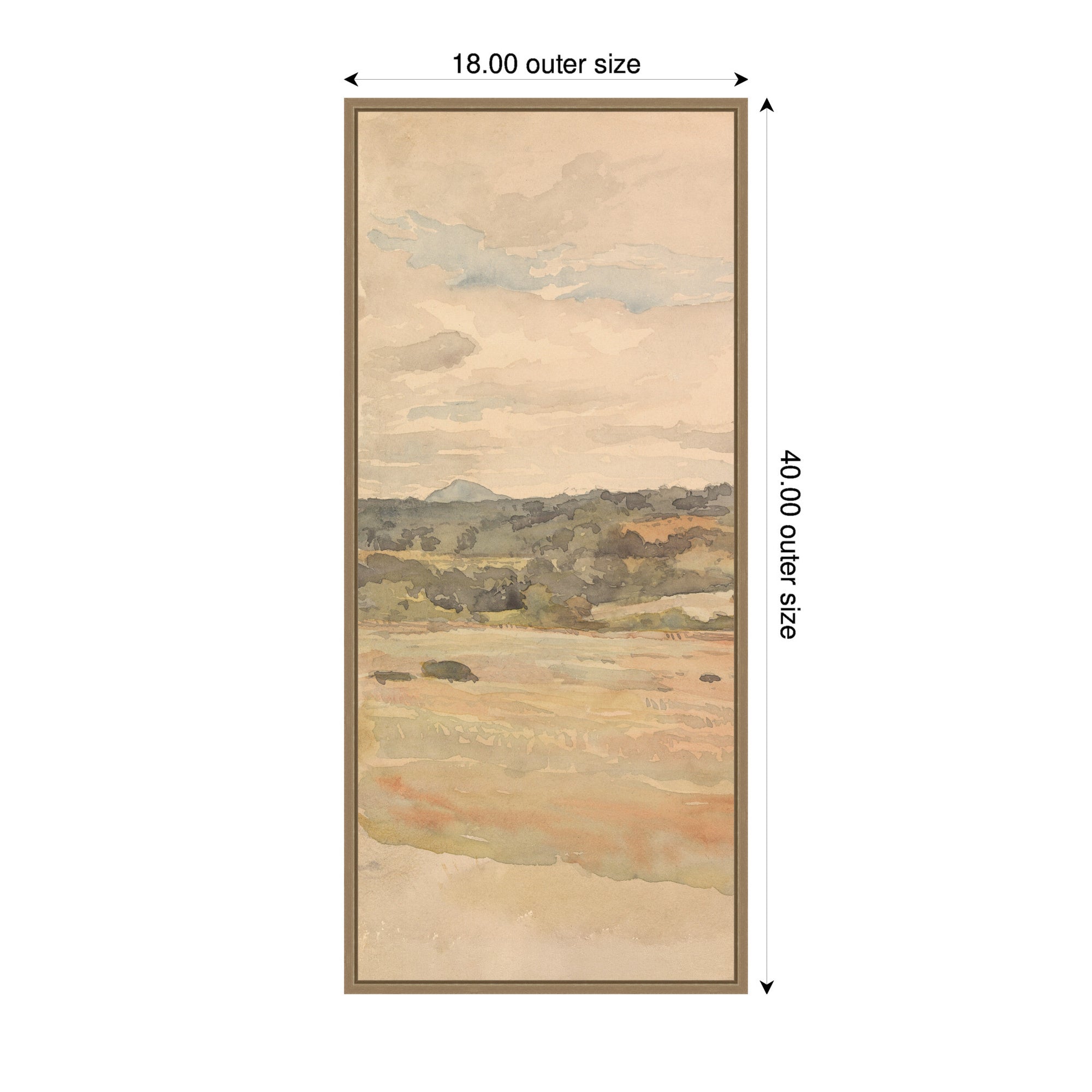 Framed Canvas 18x40 Sylvie Dark Gold 2
