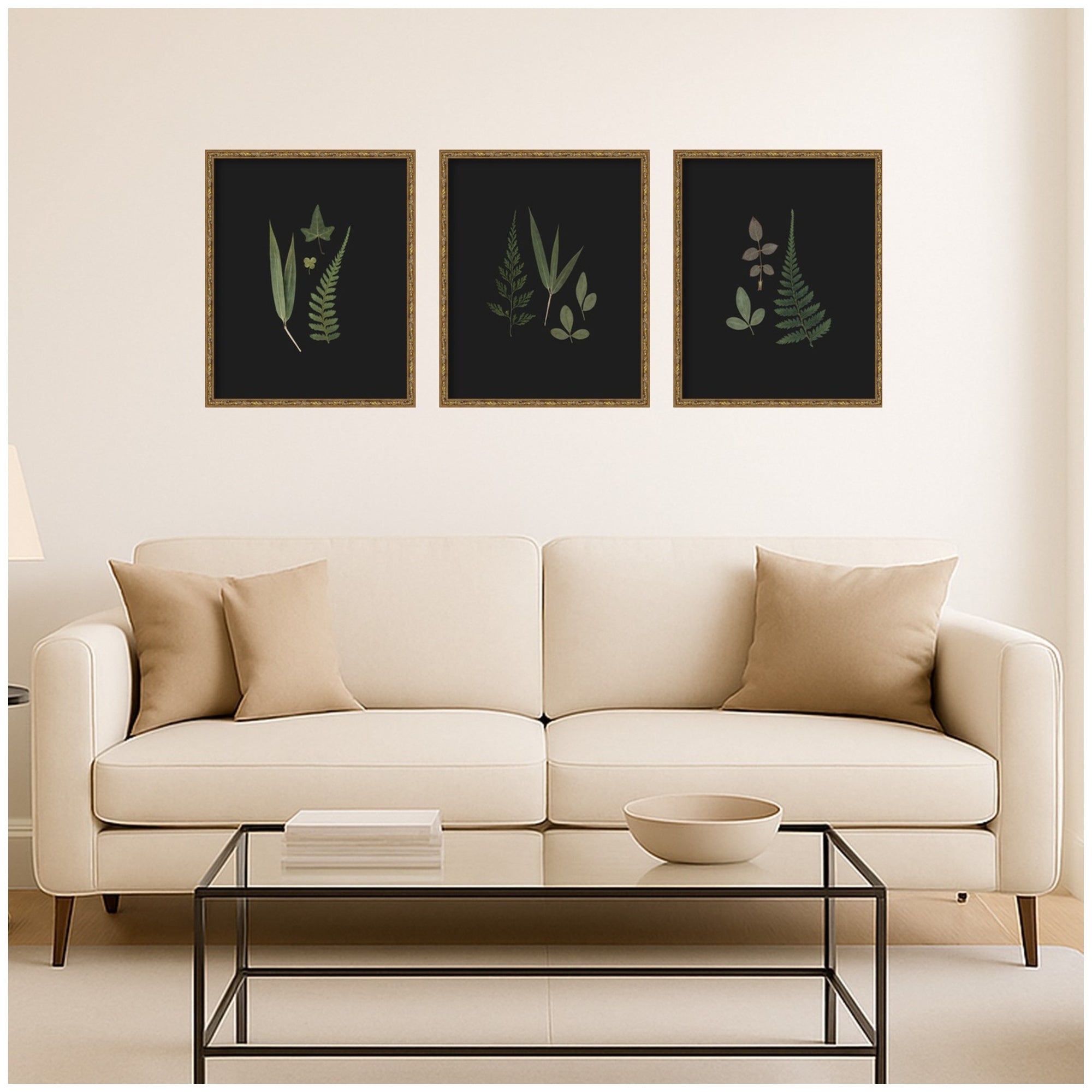 Framed Art Set 3 Piece Set 17x21 Belvedere Bronze 7