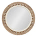 Round Mirror Rustic Brown White 28" Diameter 2