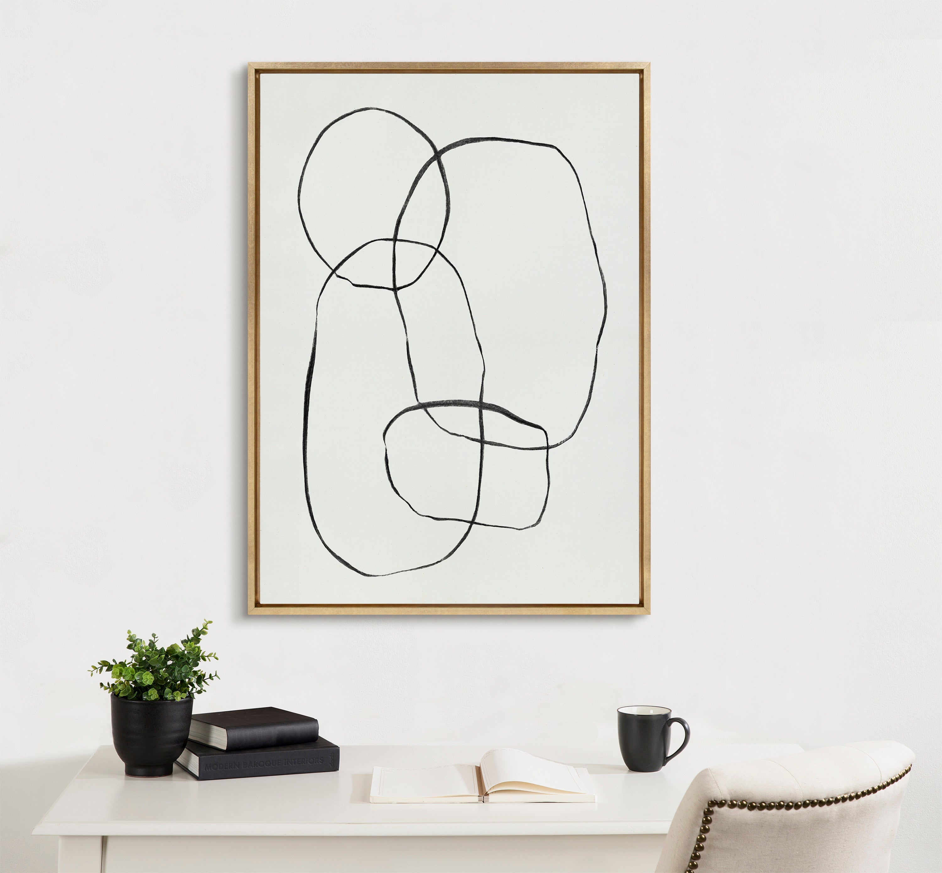 Framed Canvas Sylvie Bright Gold 28x38 7