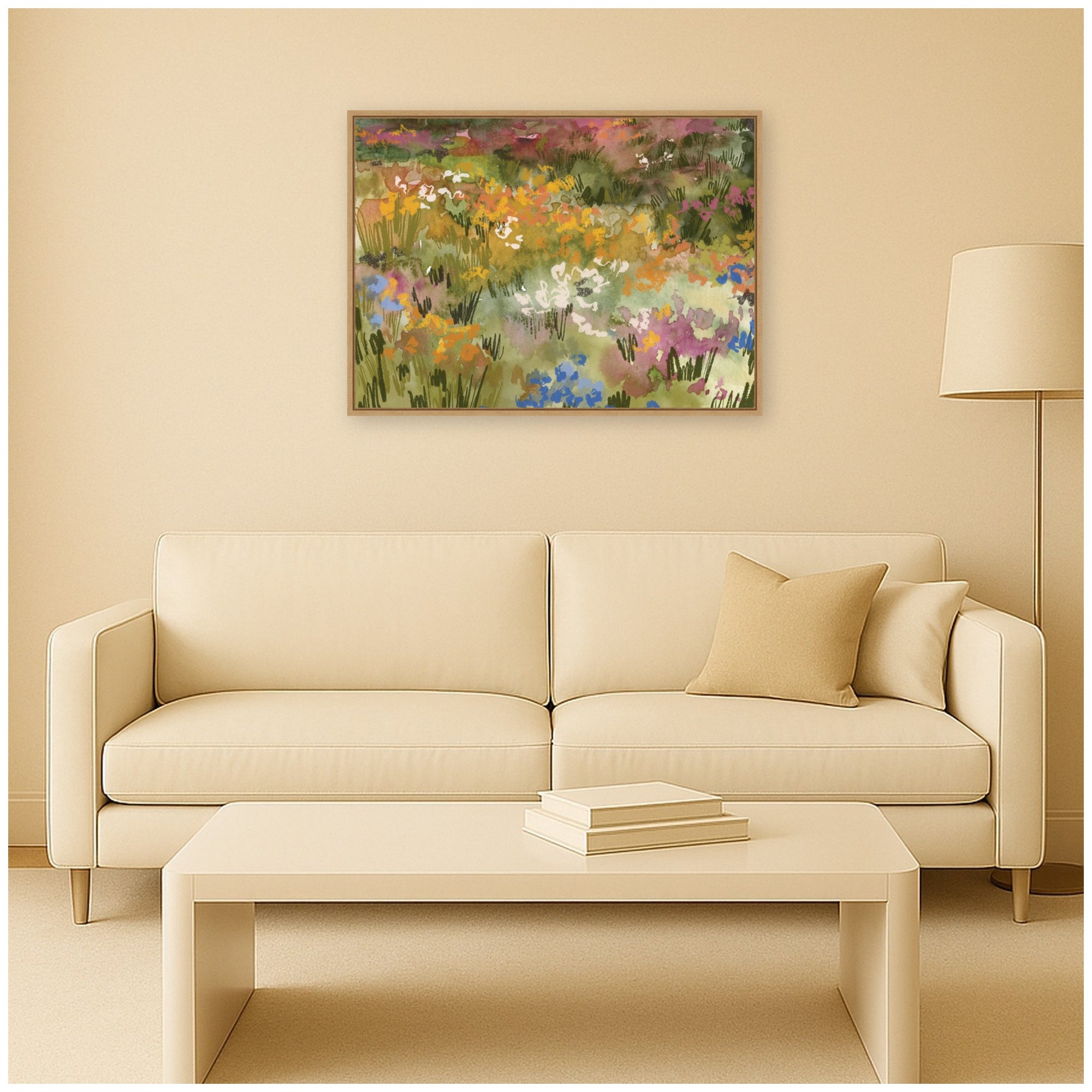Framed Canvas 38x28 Sylvie Natural 6