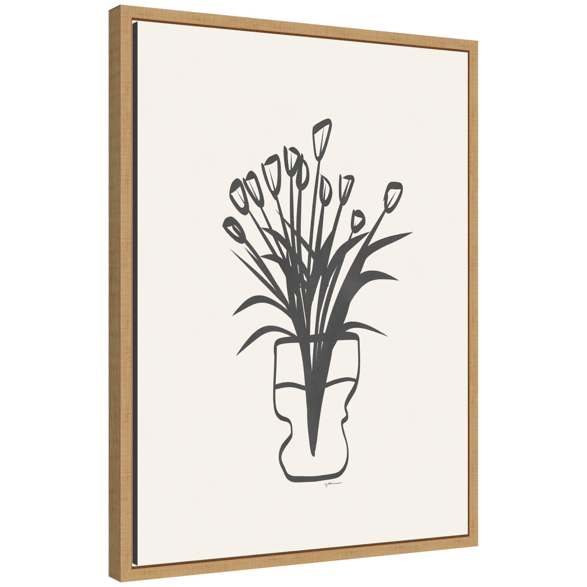Tulips by Gabrielly Guedes Framed Canvas Wall Art Print