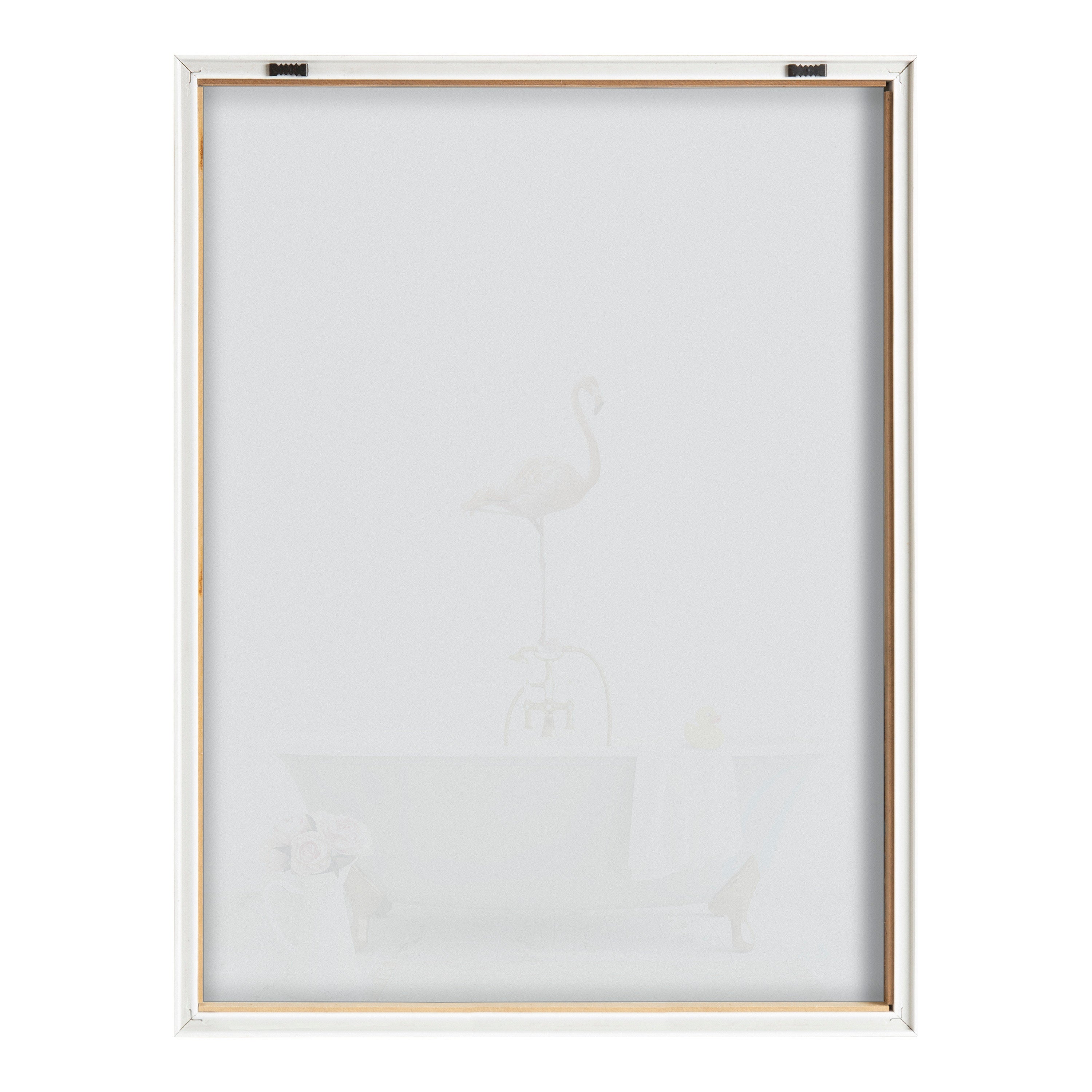 Blake Flamingo Cottage Bathroom Framed Printed Glass by Amy Peterson Art Studio
