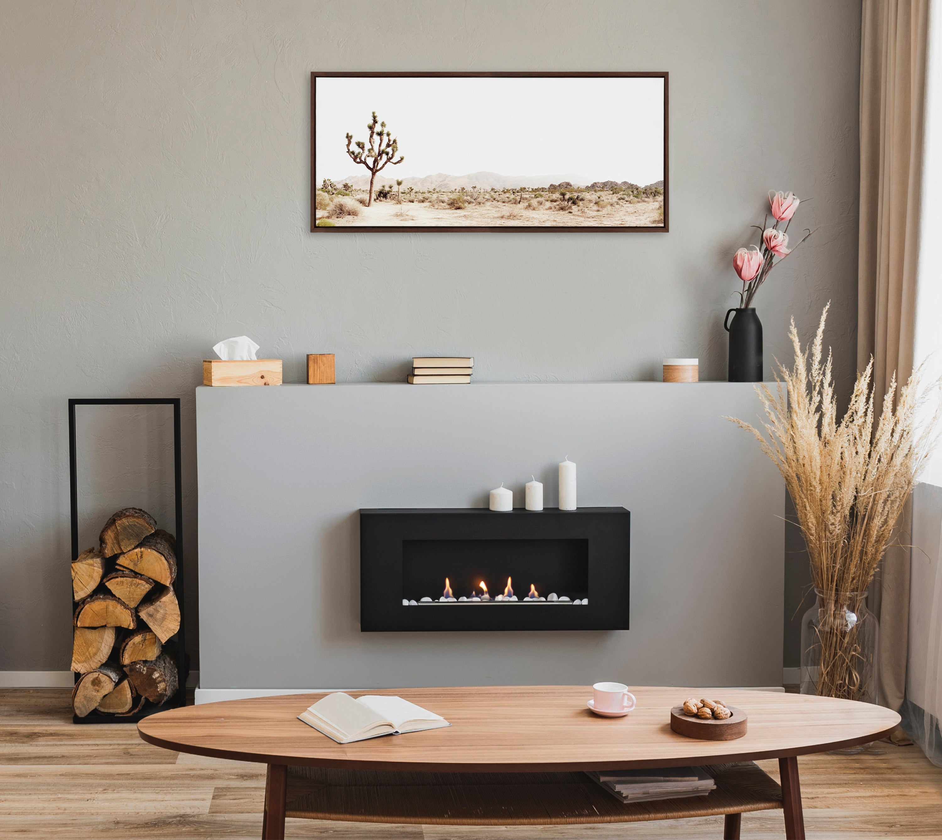 Framed Canvas Sylvie Walnut 18x40 5