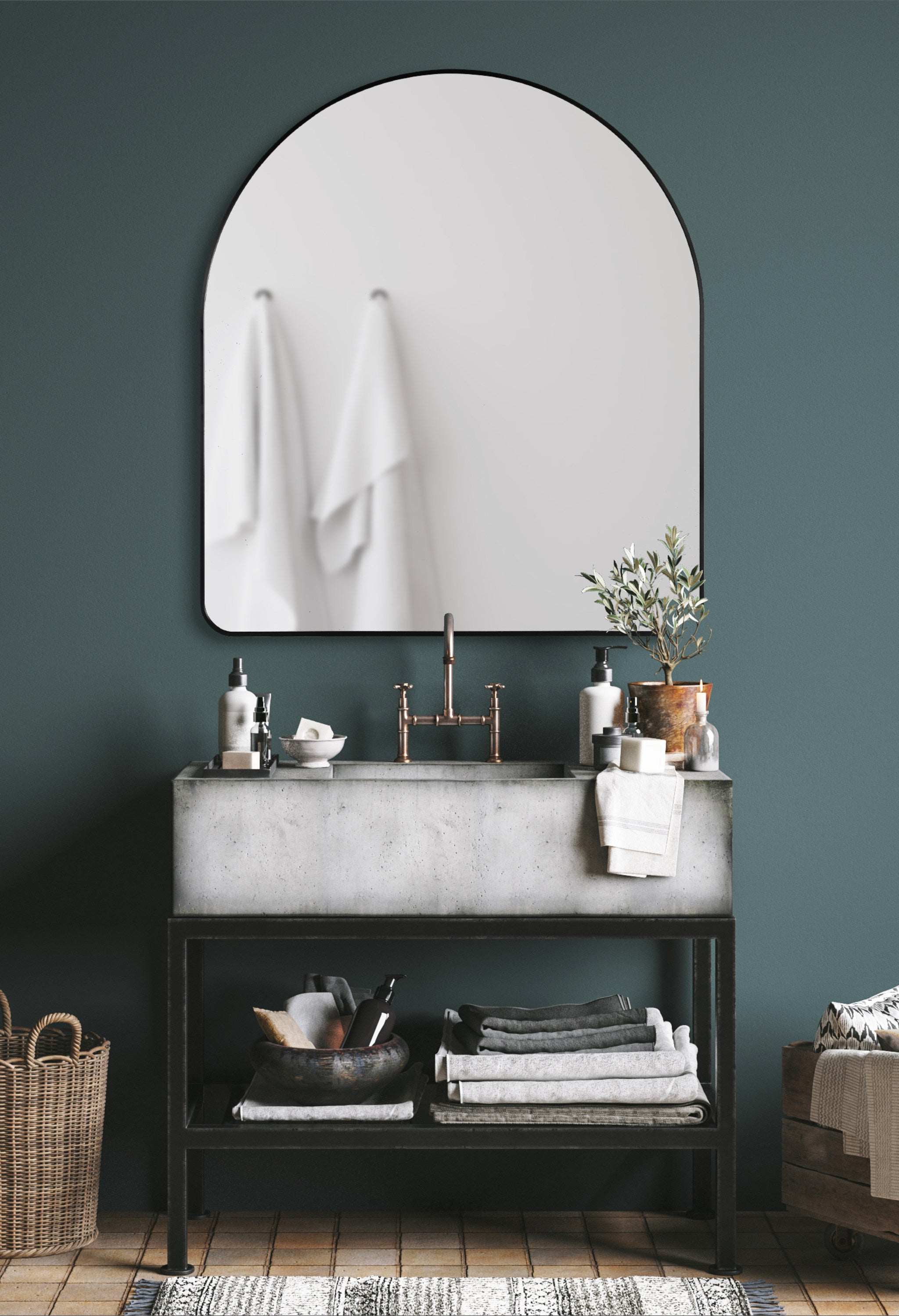 Arch Mirror Black 32x36 7