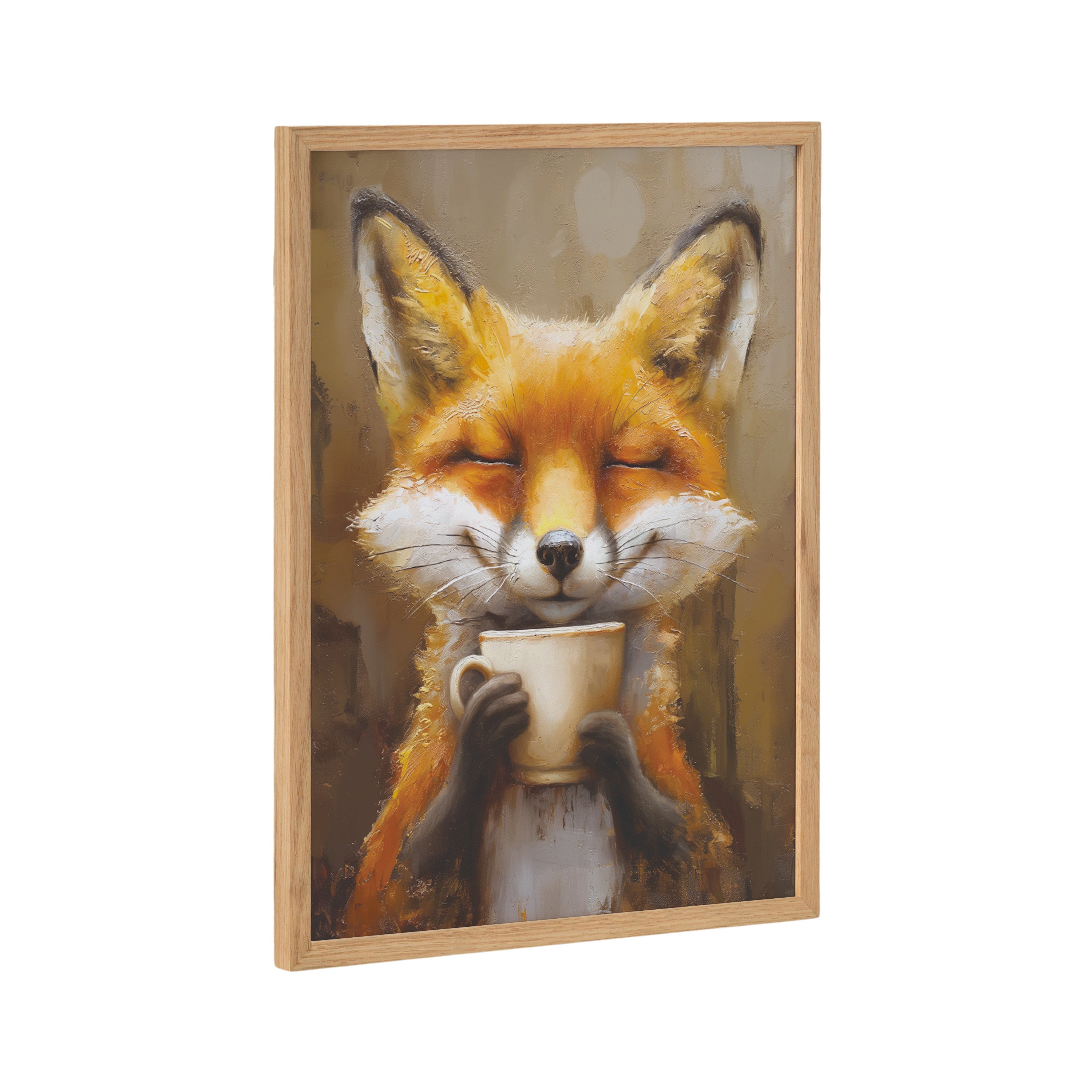 Gallery Happy Fox Traditional Coffee Tea Cup Print by The Creative Bunch Studio